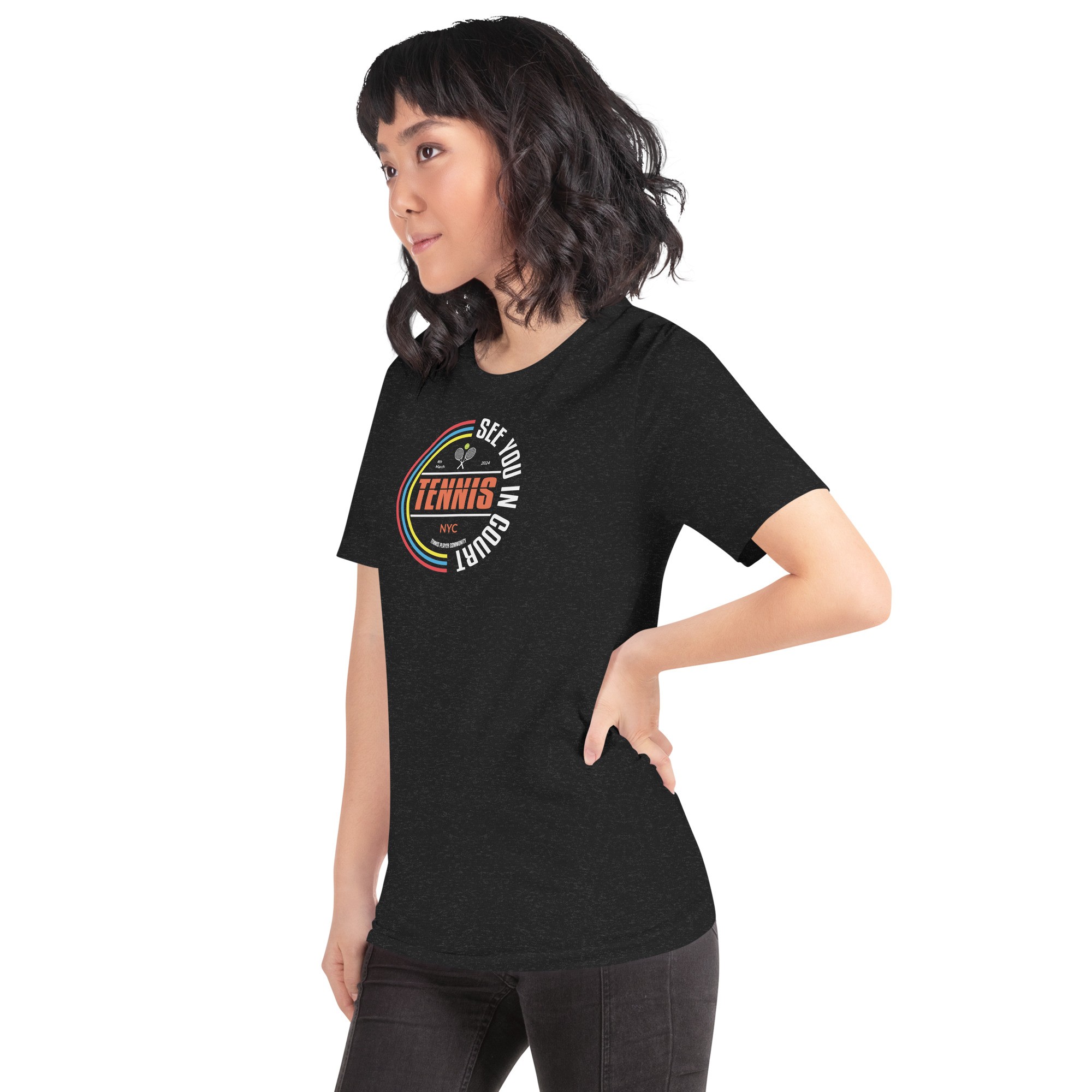 Unisex See You In Court Tenis T-Shirt - Siyah