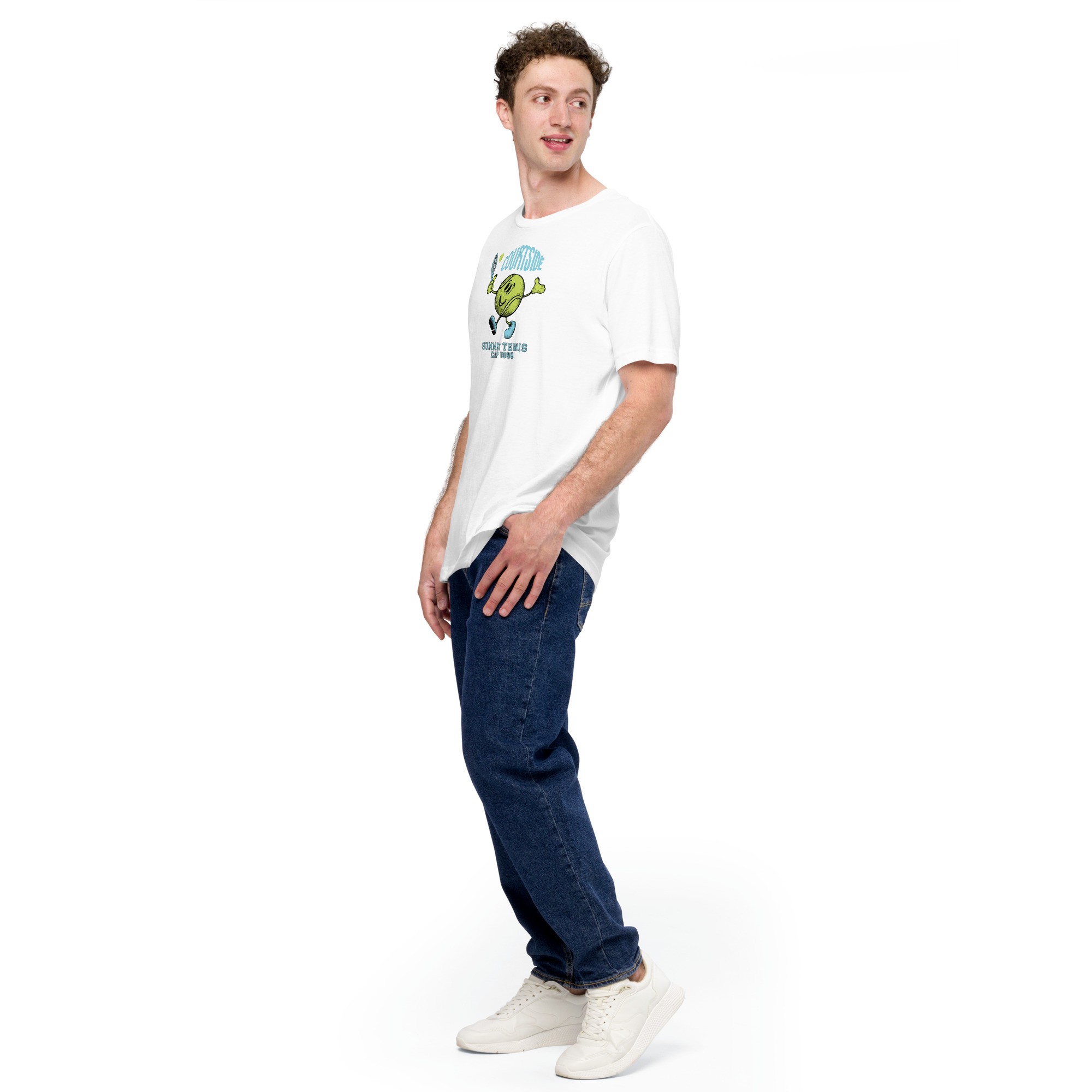 Unisex Courtside Tennis T-Shirt - Beyaz