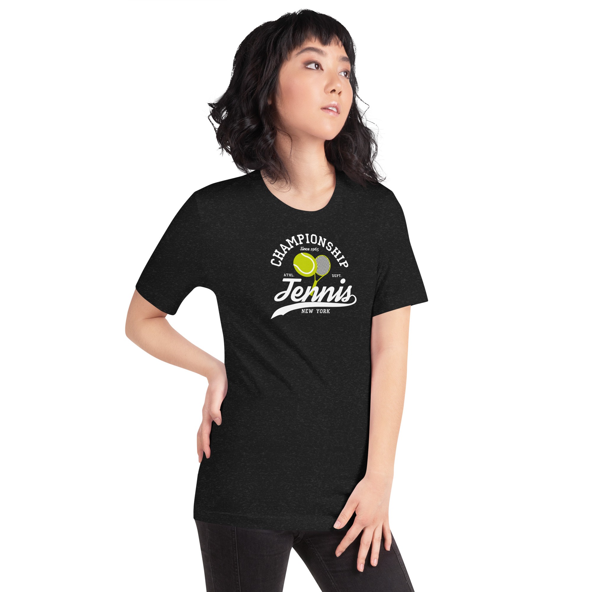 Unisex Championship Tenis T-Shirt - Siyah