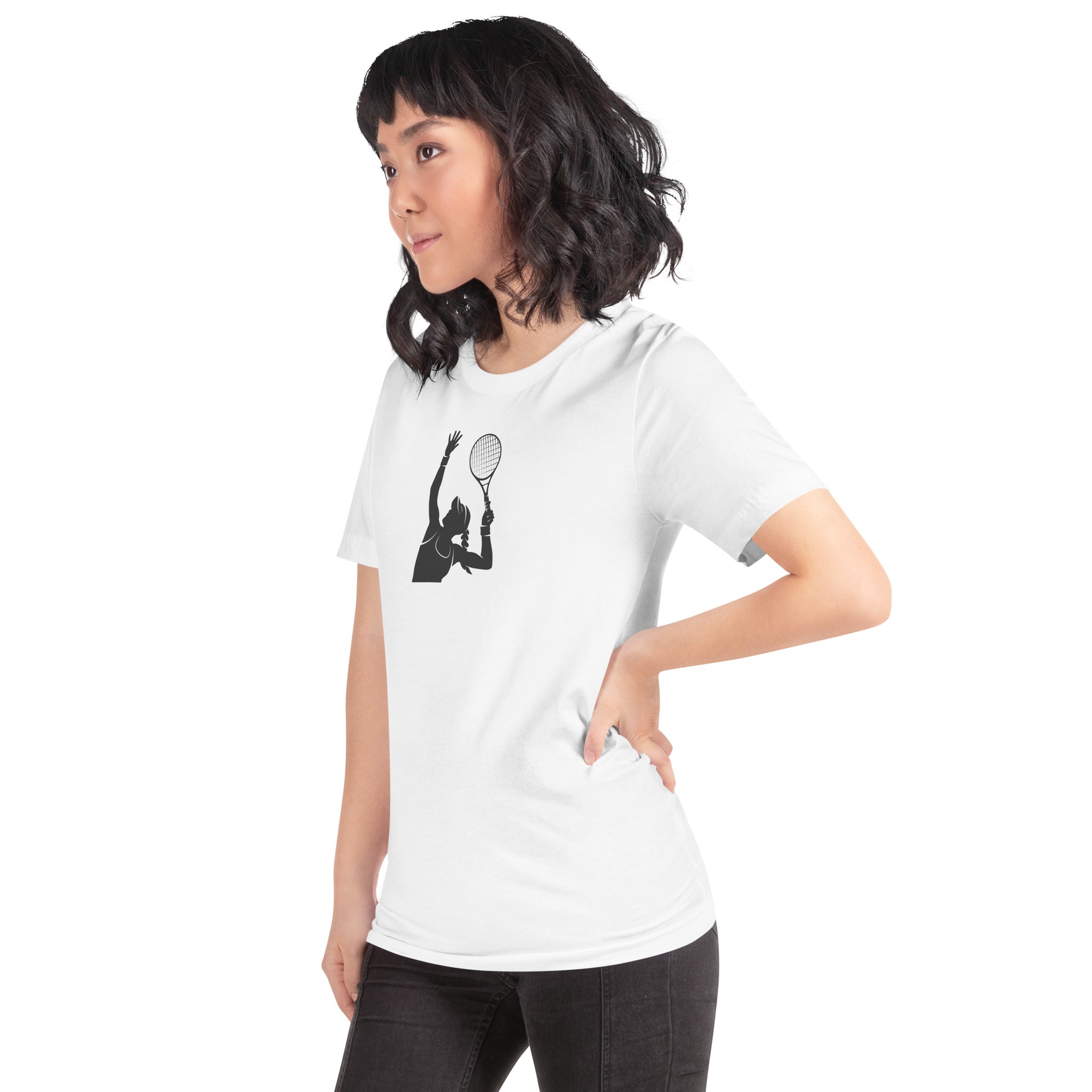 Unisex Woman Tennis Player Tennis T-Shirt - Beyaz