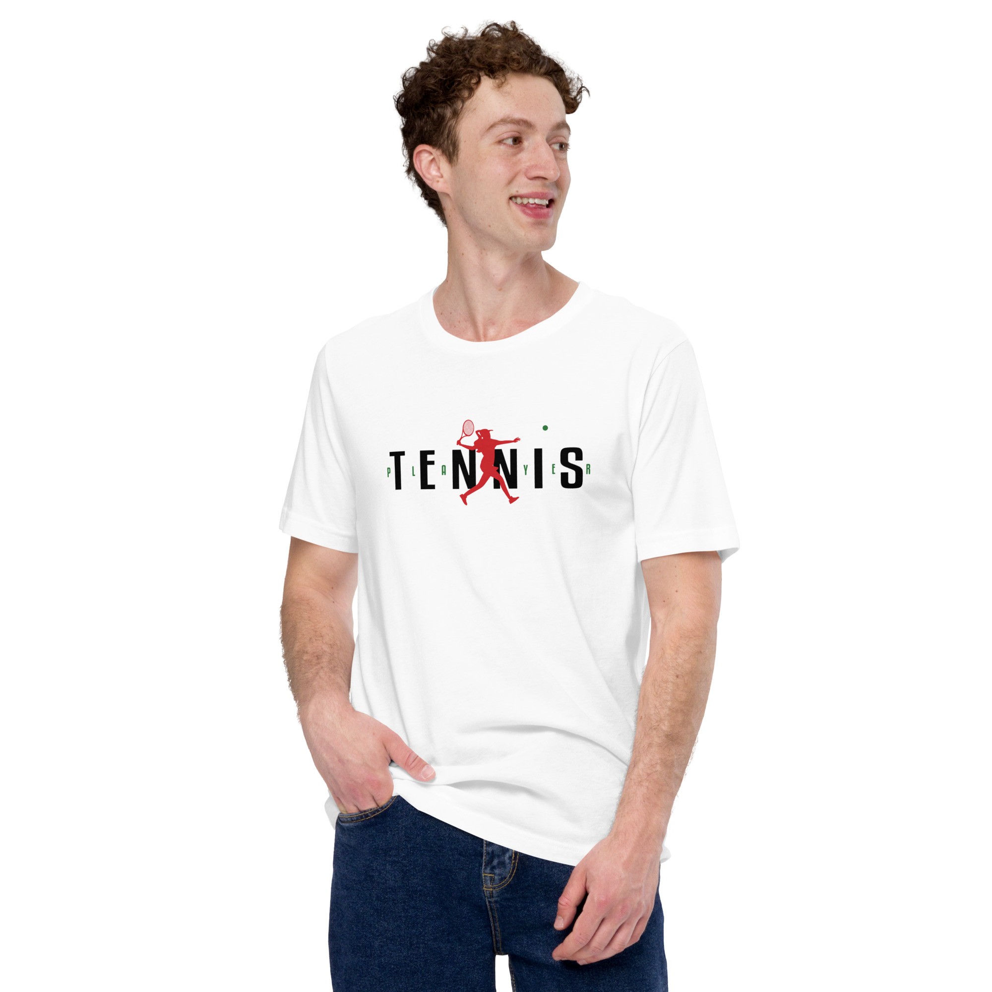 Unisex Tennis Player Tenis T-Shirt - Beyaz