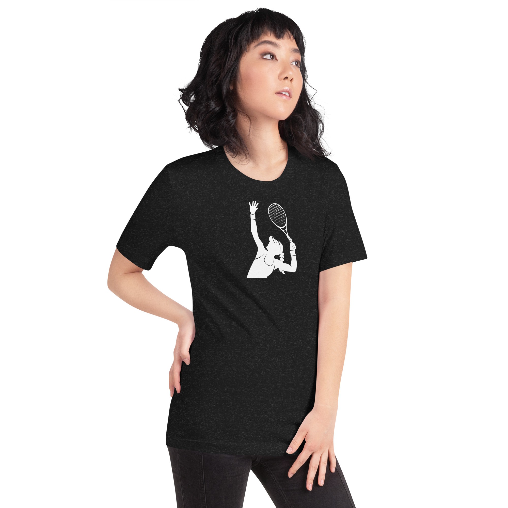 Unisex Woman Tennis Player Tennis T-Shirt - Siyah