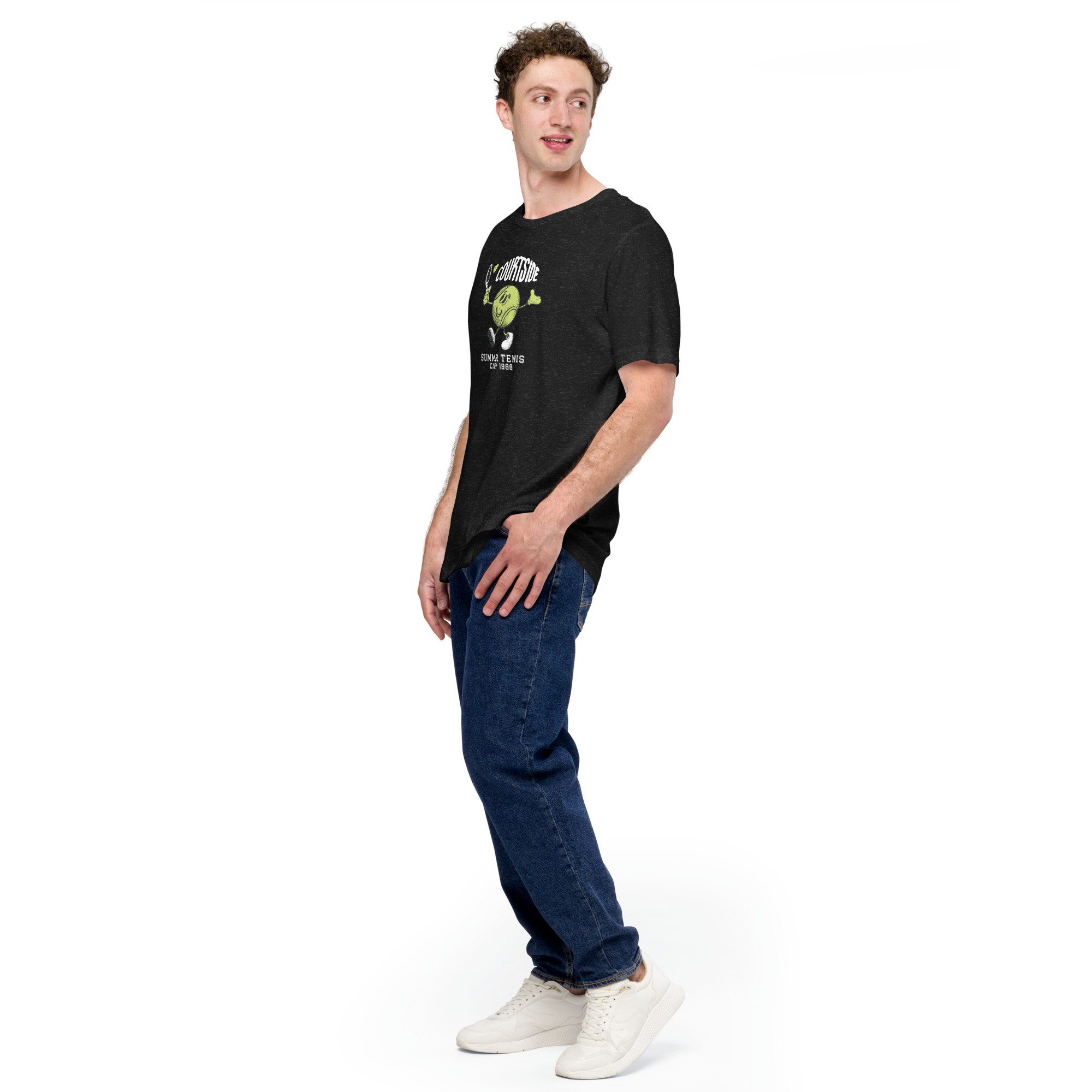Unisex Courtside Tennis T-Shirt - Siyah