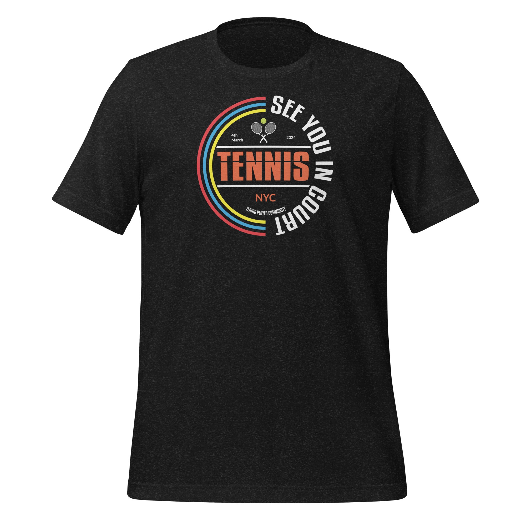 Unisex See You In Court Tenis T-Shirt - Siyah