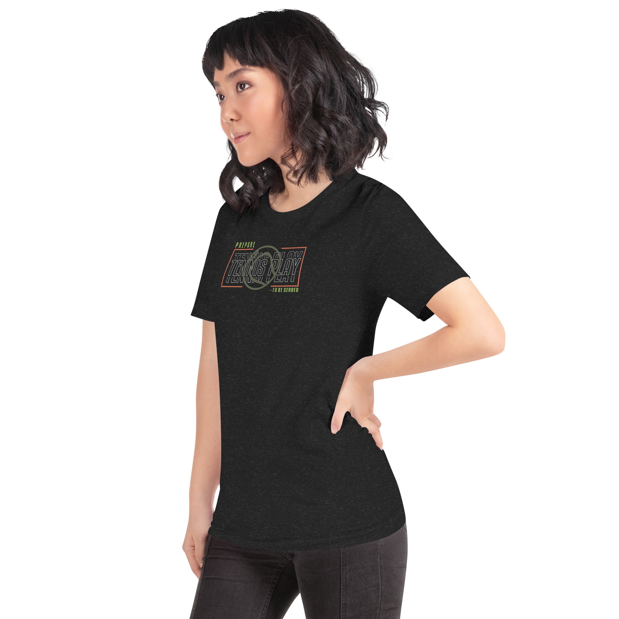 Unisex Prepare Tennis T-Shirt - Siyah