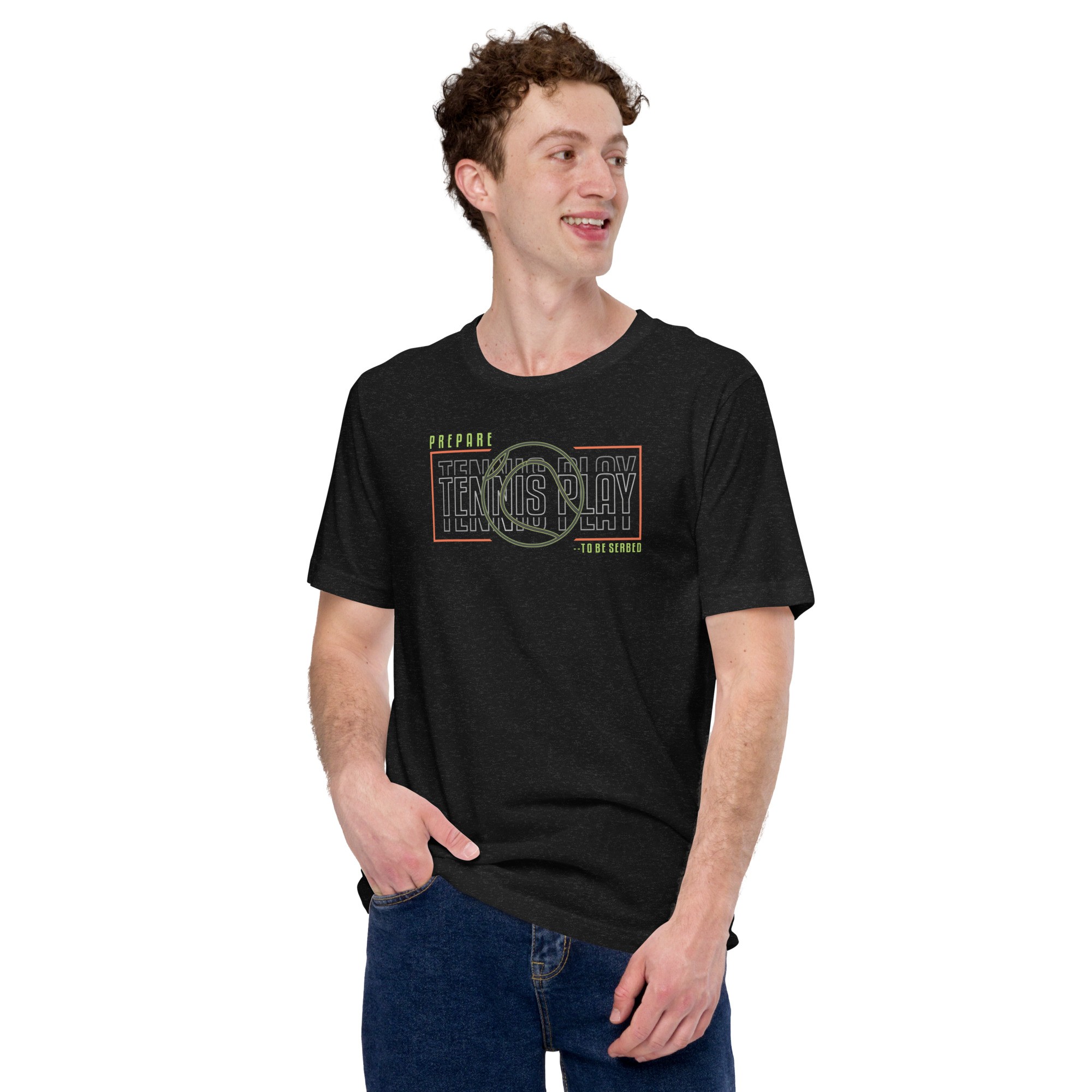 Unisex Prepare Tennis T-Shirt - Siyah