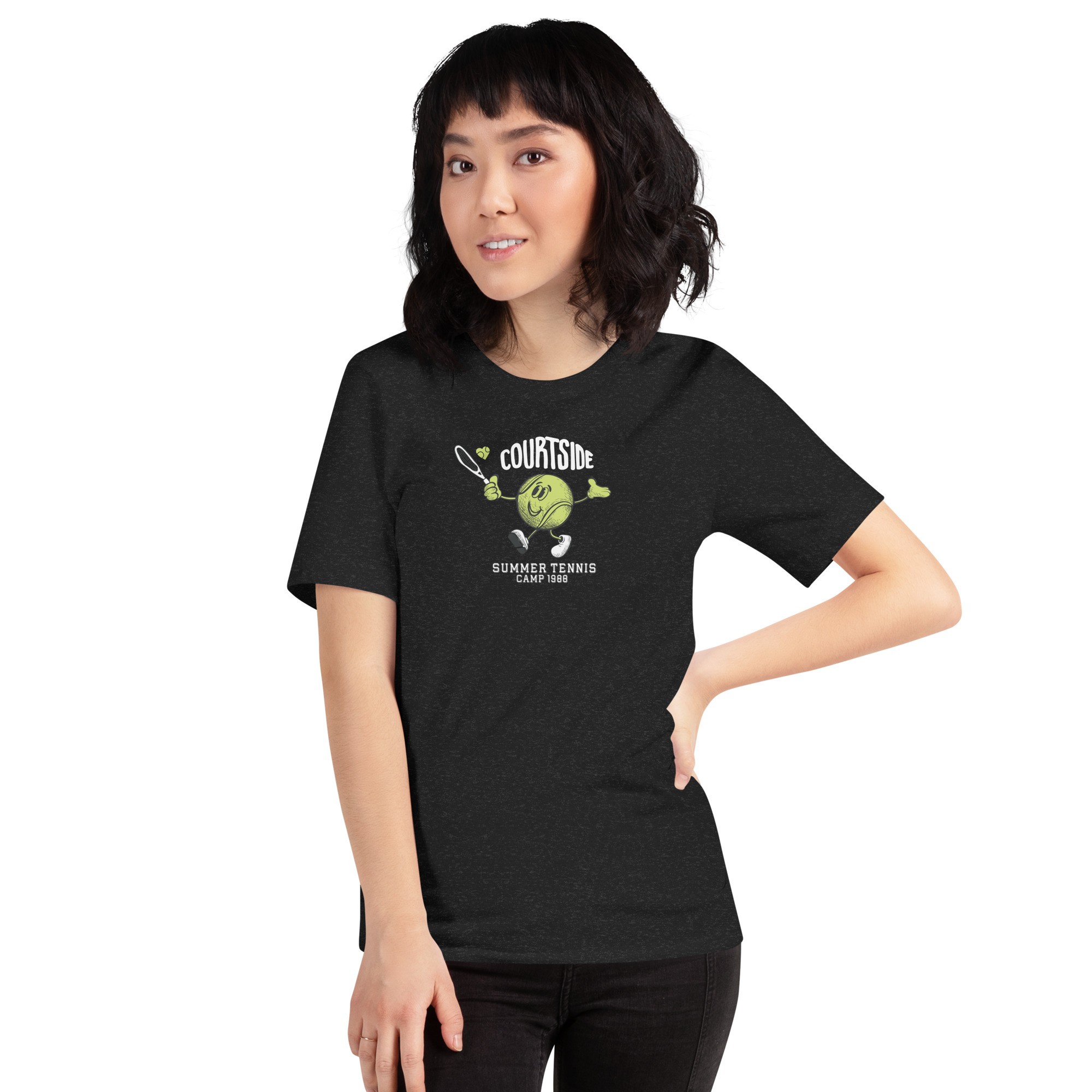 Unisex Courtside Tennis T-Shirt - Siyah