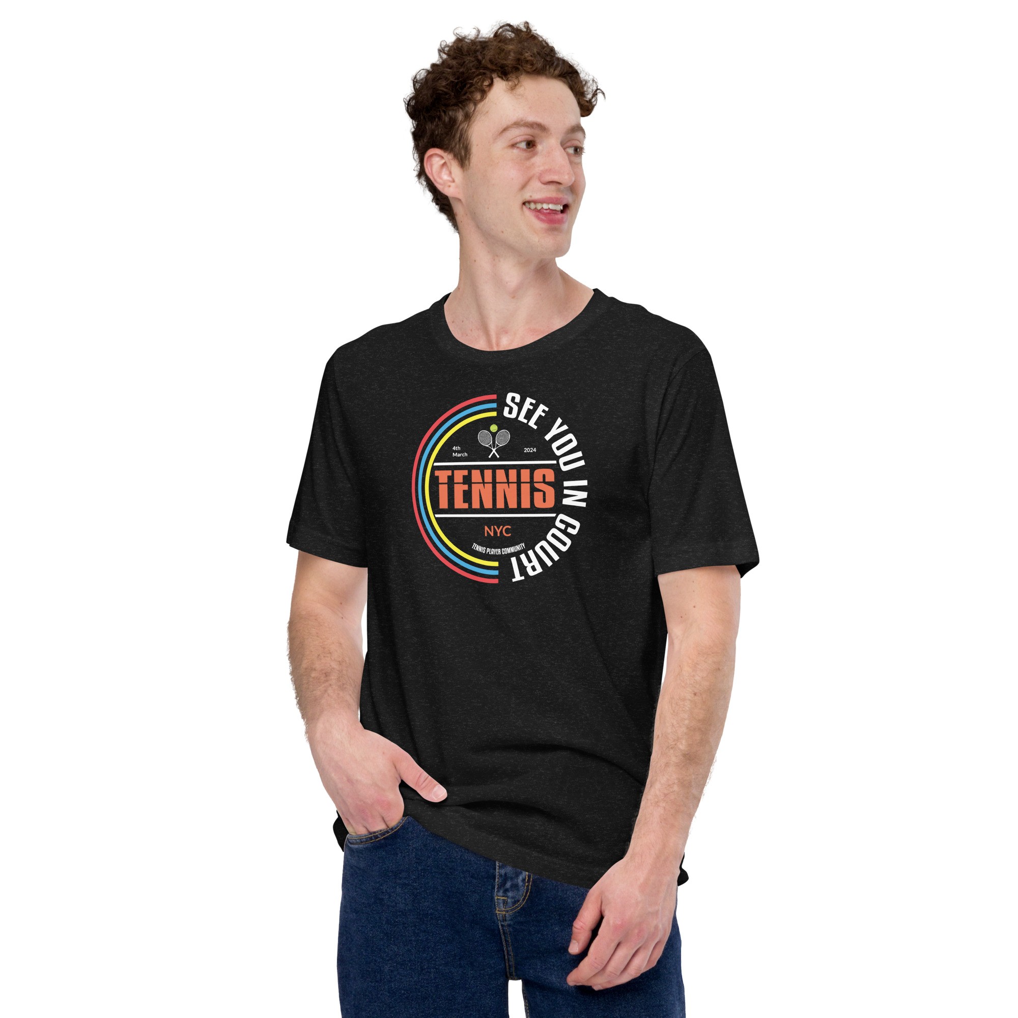 Unisex See You In Court Tenis T-Shirt - Siyah