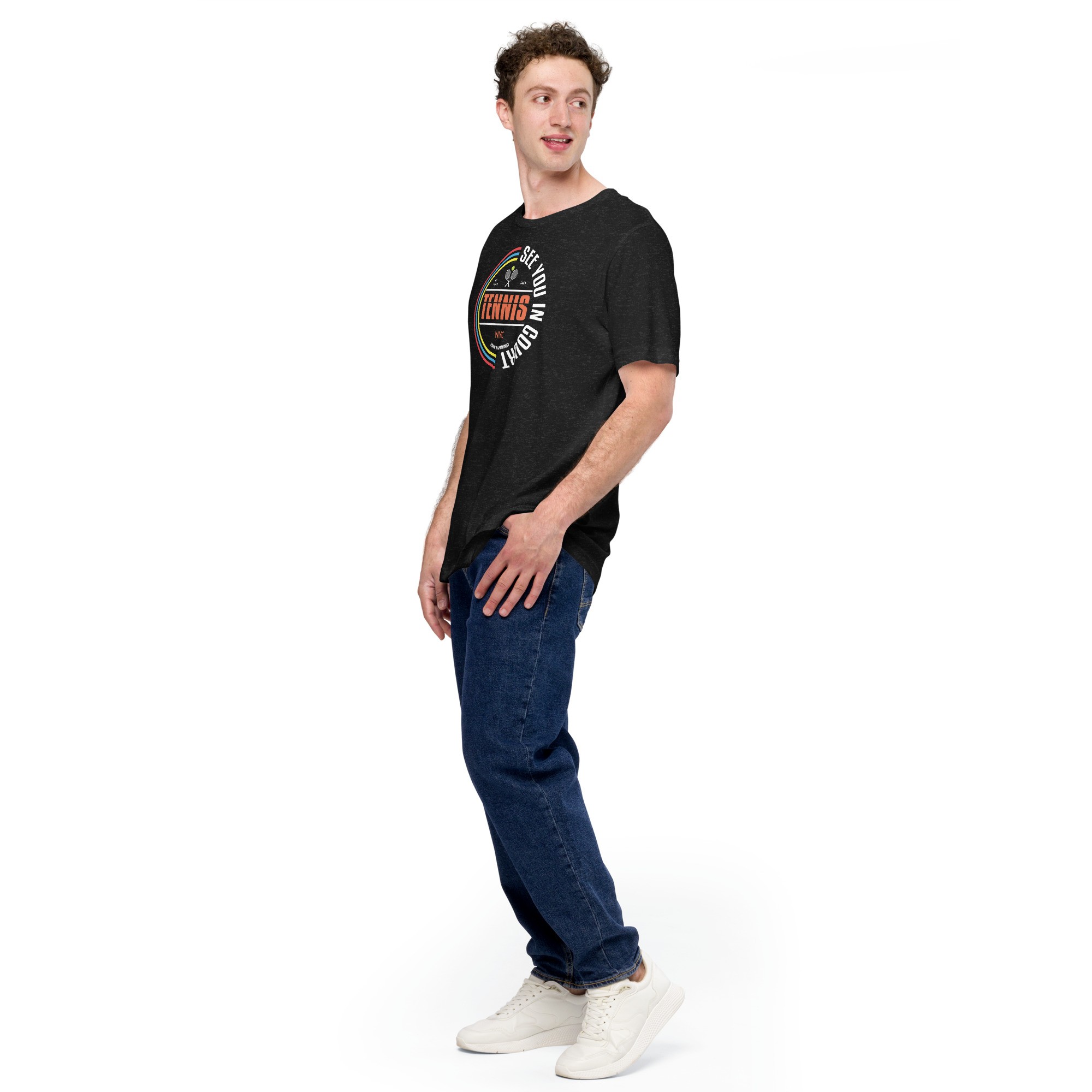Unisex See You In Court Tenis T-Shirt - Siyah