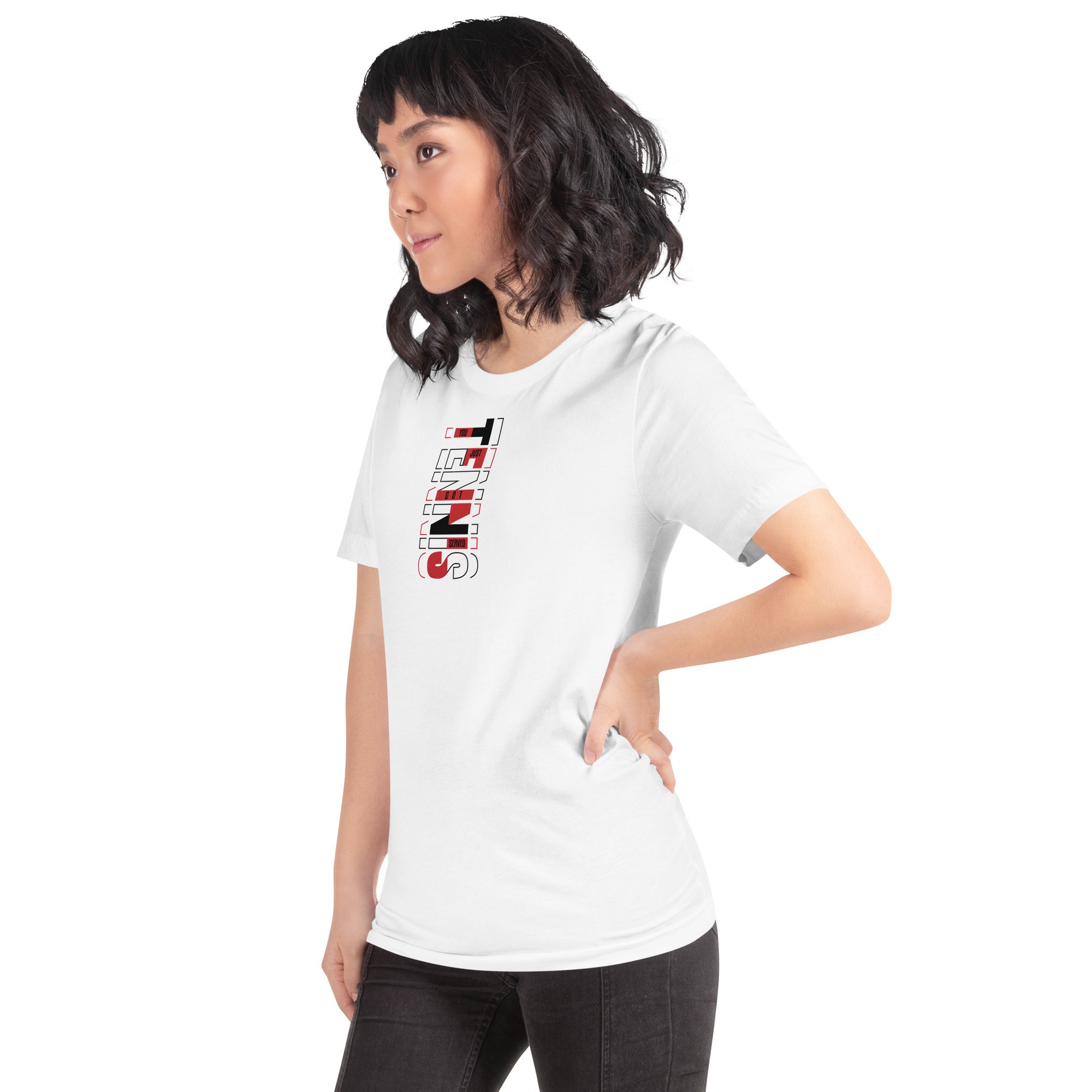 Unisex You Just Got Served Tennis T-Shirt - Beyaz