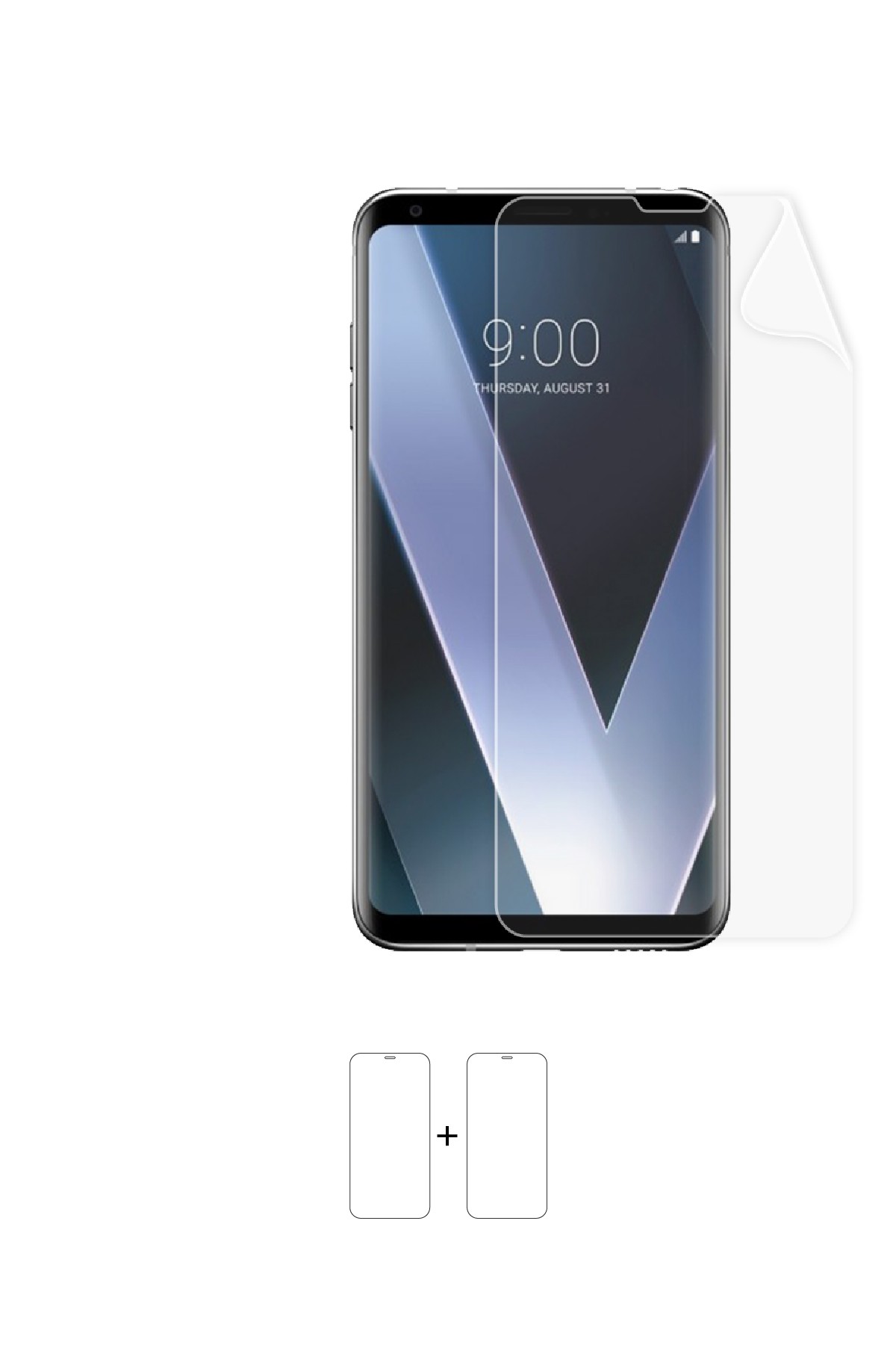 LG V30 - Ekran Koruyucu Parlak Şeffaf Poliüretan Film (150 mikron)