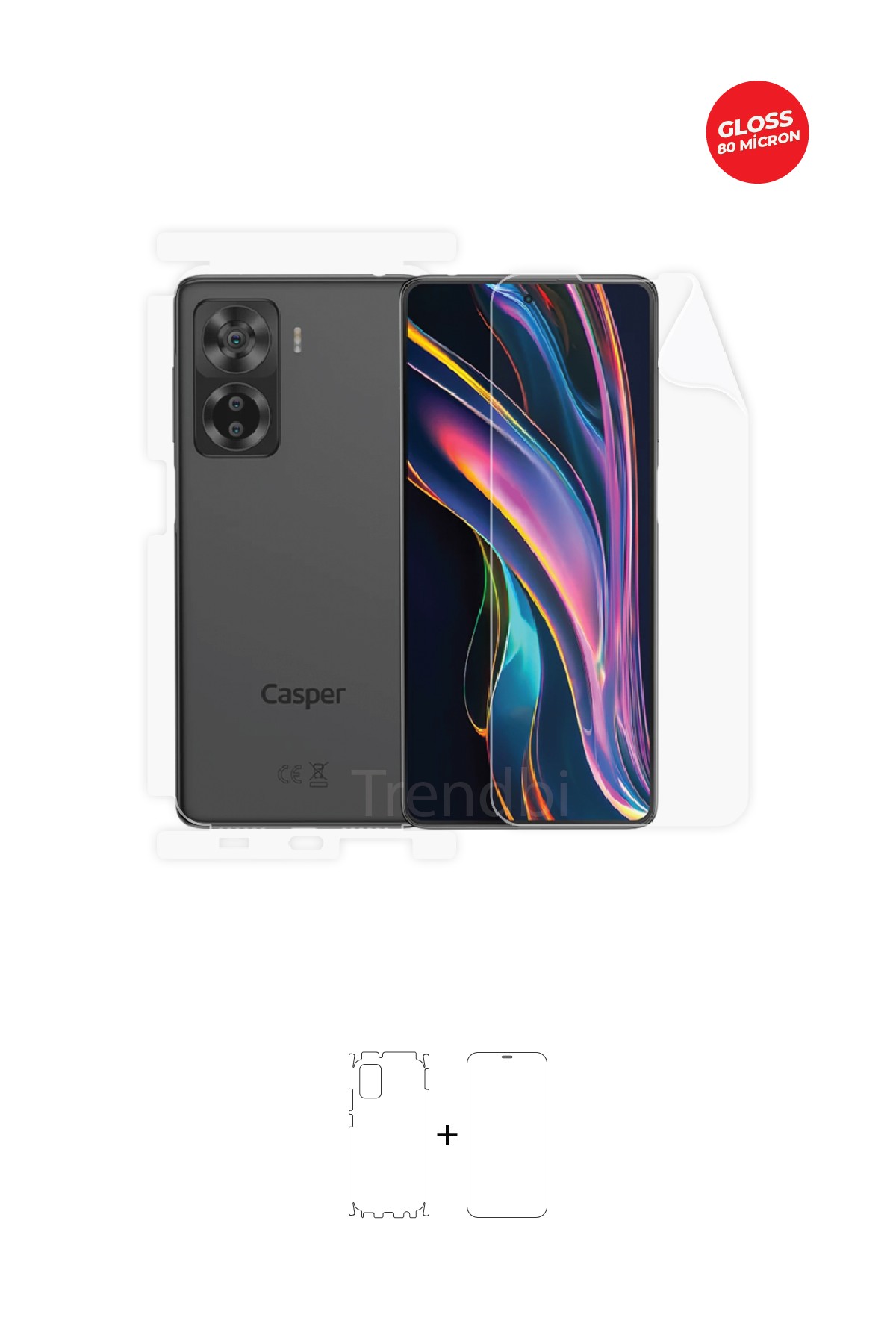 Casper Via X40 - Fullbody Koruyucu Parlak Şeffaf TPU Film (80 micron)