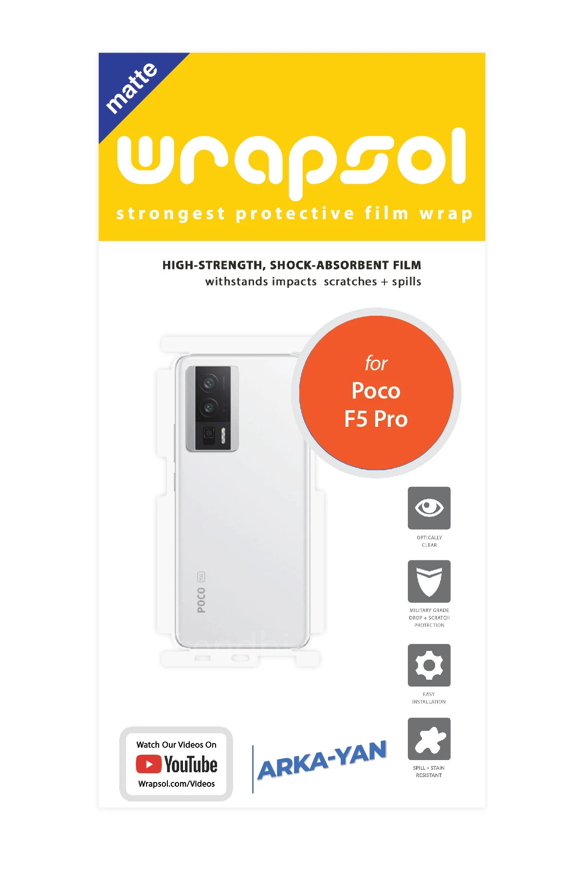 Xiaomi Poco F5 Pro - Arka/Yan Koruyucu Mat Şeffaf Poliüretan Film (150 micron)