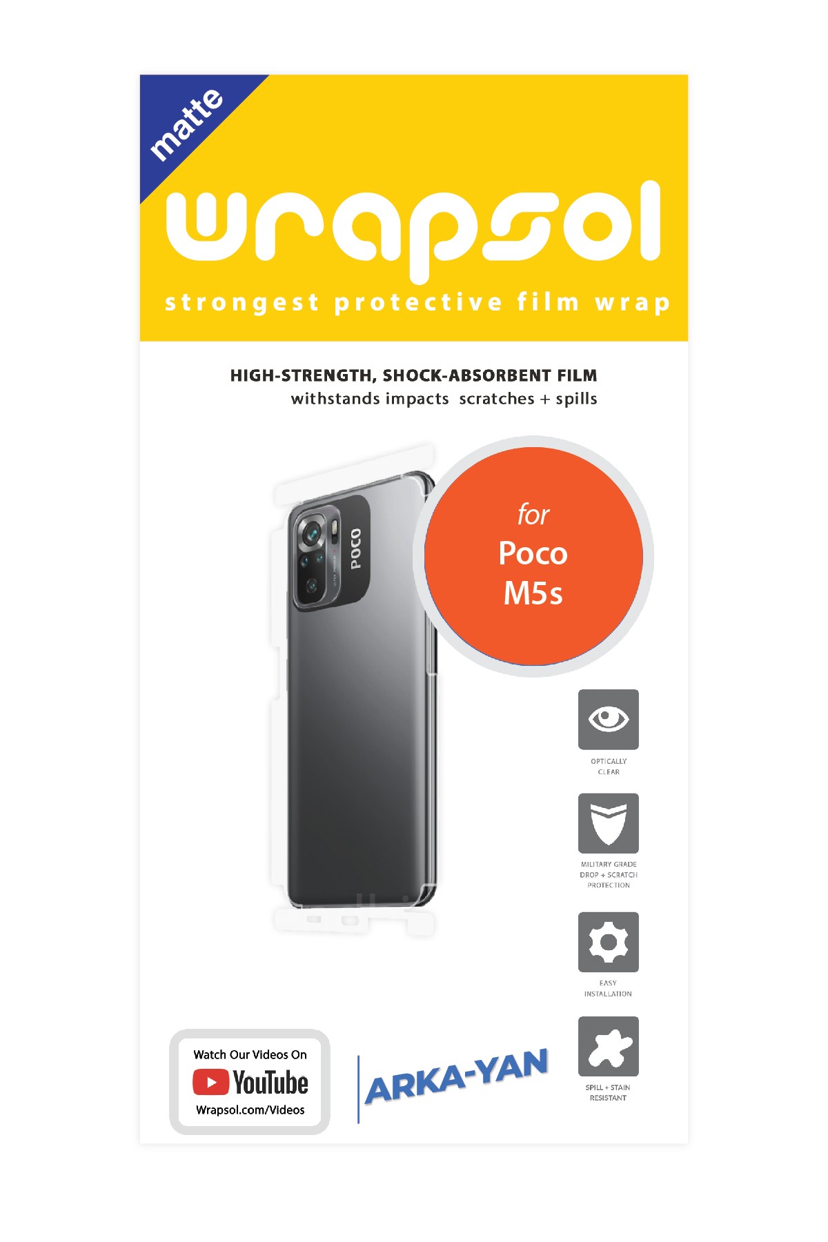 Xiaomi Poco M5s - Arka/Yan Koruyucu Mat Şeffaf Poliüretan Film (150 micron)