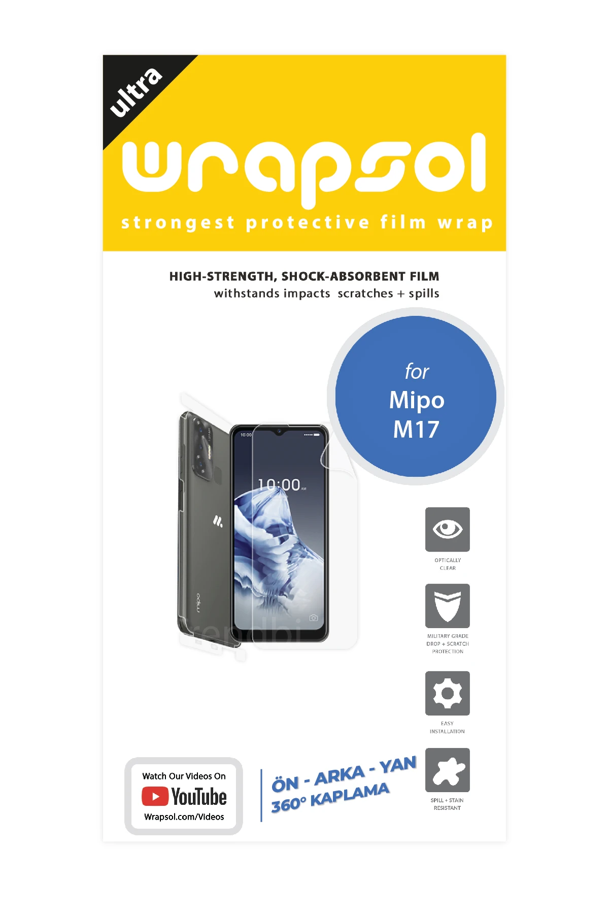 Mipo M17 - Fullbody Koruyucu Parlak Şeffaf Poliüretan Film (150 micron)