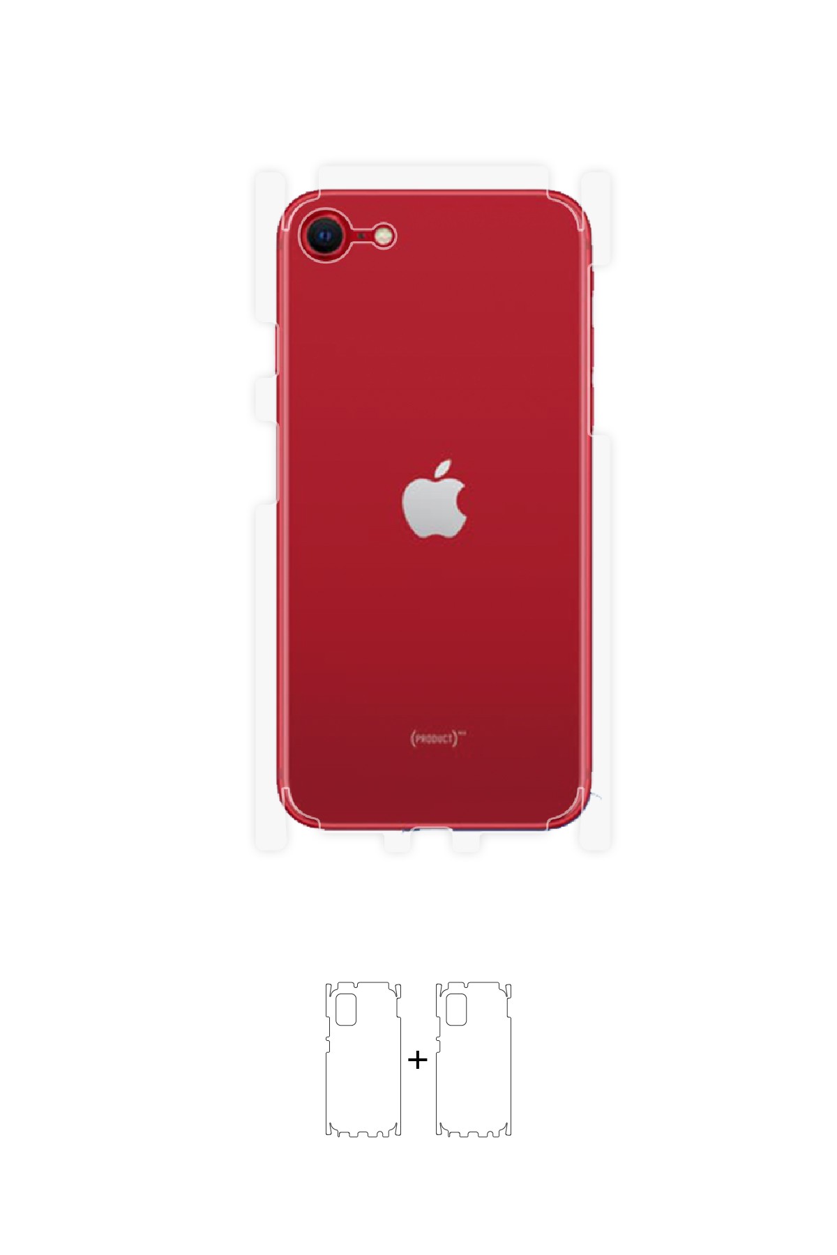 iPhone SE 2022 - Arka/Yan Koruyucu Parlak Şeffaf Poliüretan Film (150 micron)