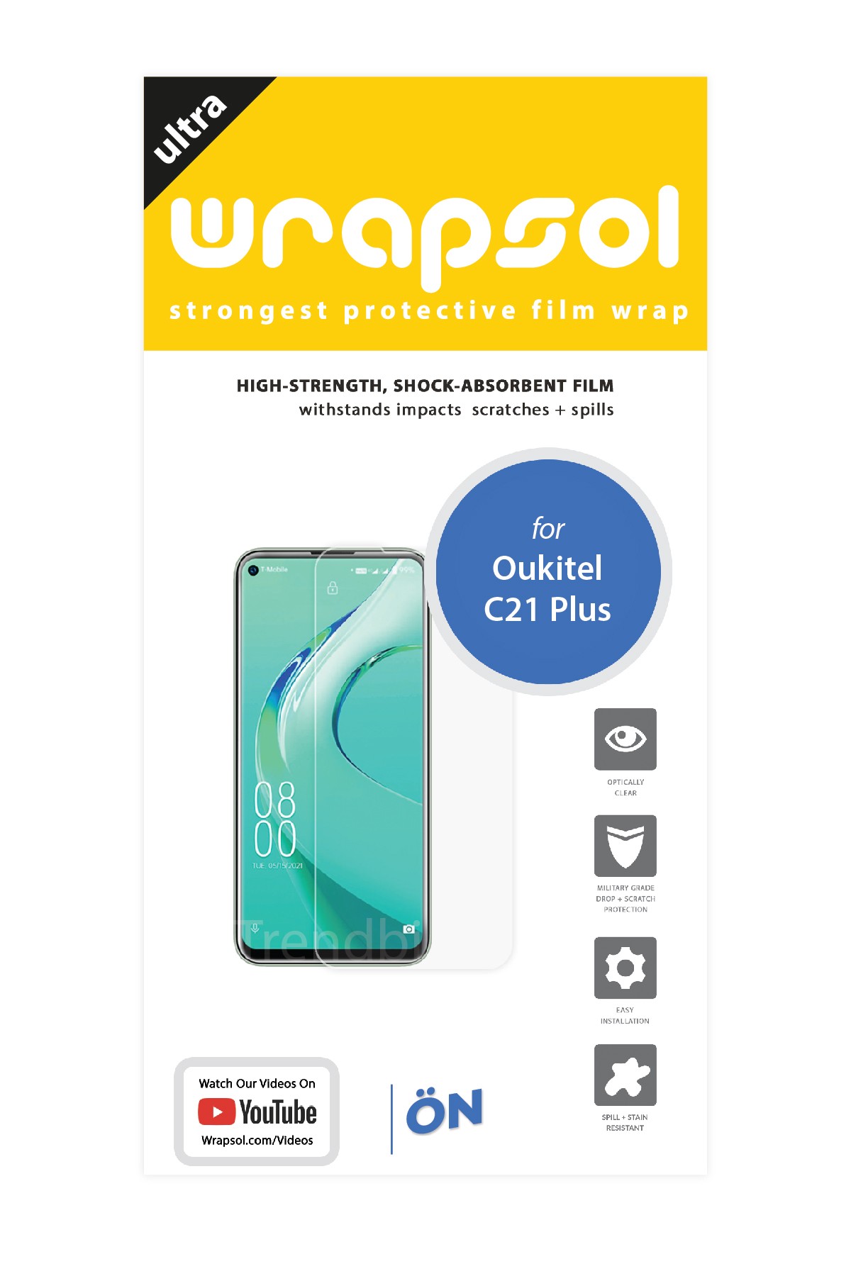 Oukitel C21 Plus - Ekran Koruyucu Parlak Şeffaf Poliüretan Film (150 mikron)