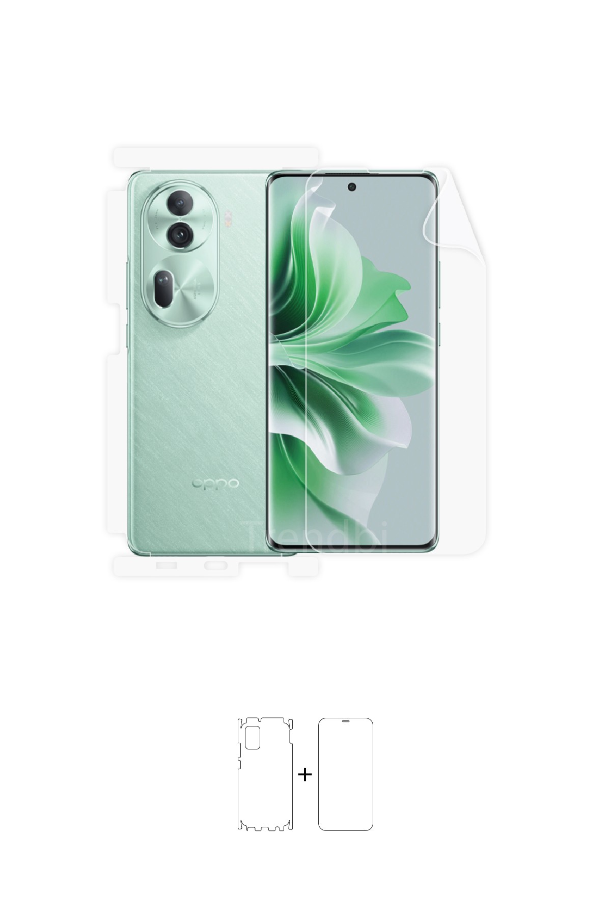 Oppo Reno 11 - Fullbody Koruyucu Parlak Şeffaf Poliüretan Film (150 micron)