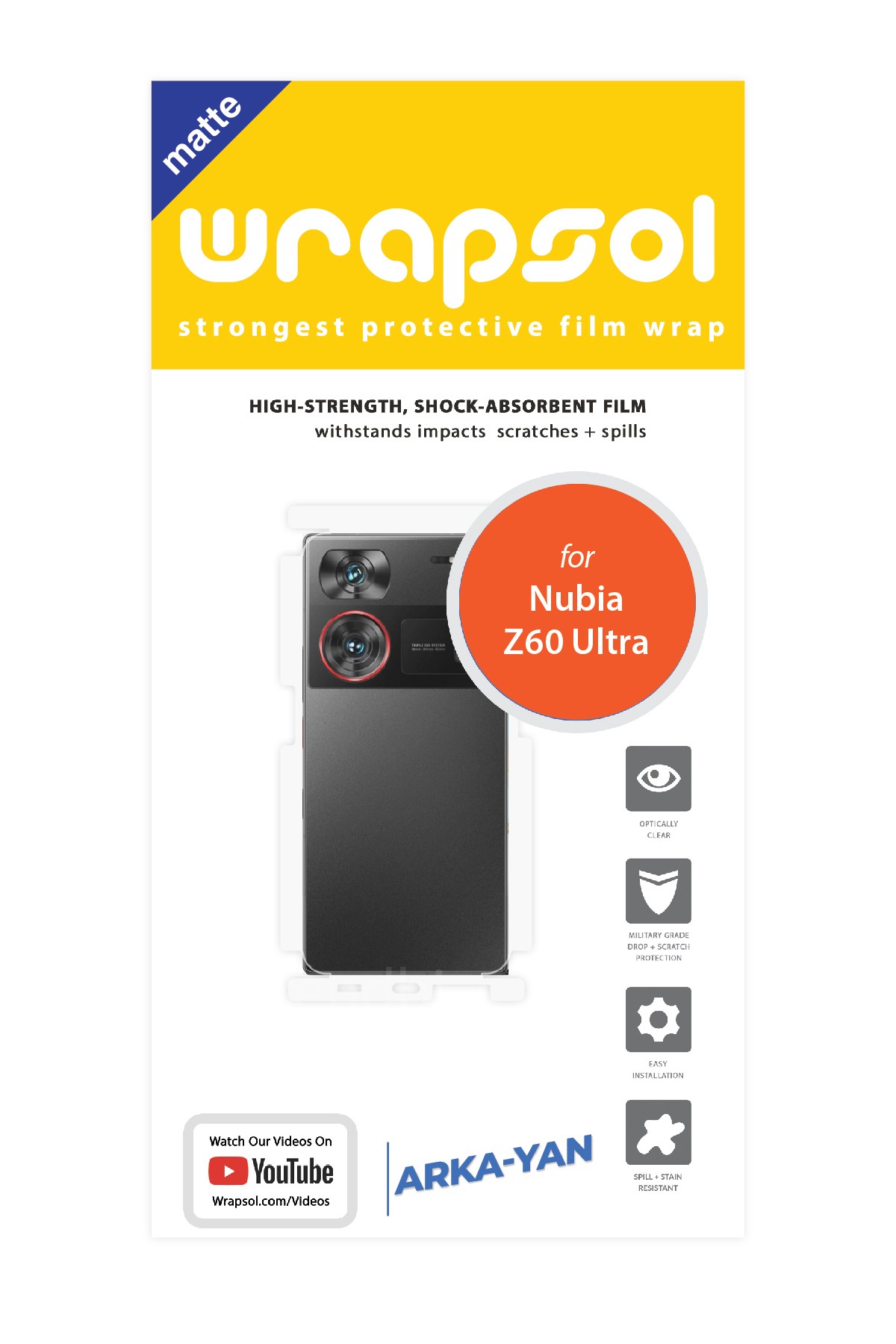 ZTE Nubia Z60 Ultra 5G - Arka/Yan Koruyucu Mat Şeffaf Poliüretan Film (150 micron)