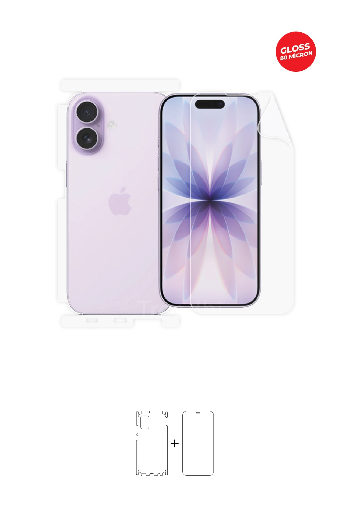 iPhone 17 - Fullbody Koruyucu Parlak Şeffaf TPU Film (80 micron)