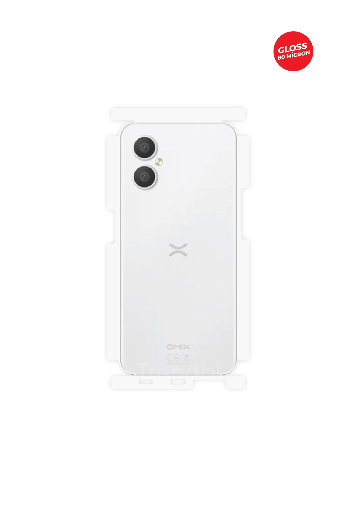 Omix X3 - Arka/Yan Koruyucu Parlak Şeffaf TPU Film (80 micron)