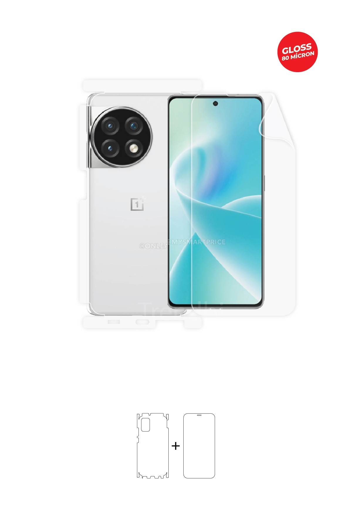 Oneplus 12R - Fullbody Koruyucu Parlak Şeffaf TPU Film (80 micron)