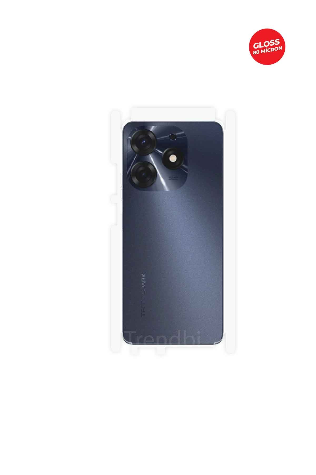Tecno Spark 10 Pro - Arka/Yan Koruyucu Parlak Şeffaf TPU Film (80 micron)