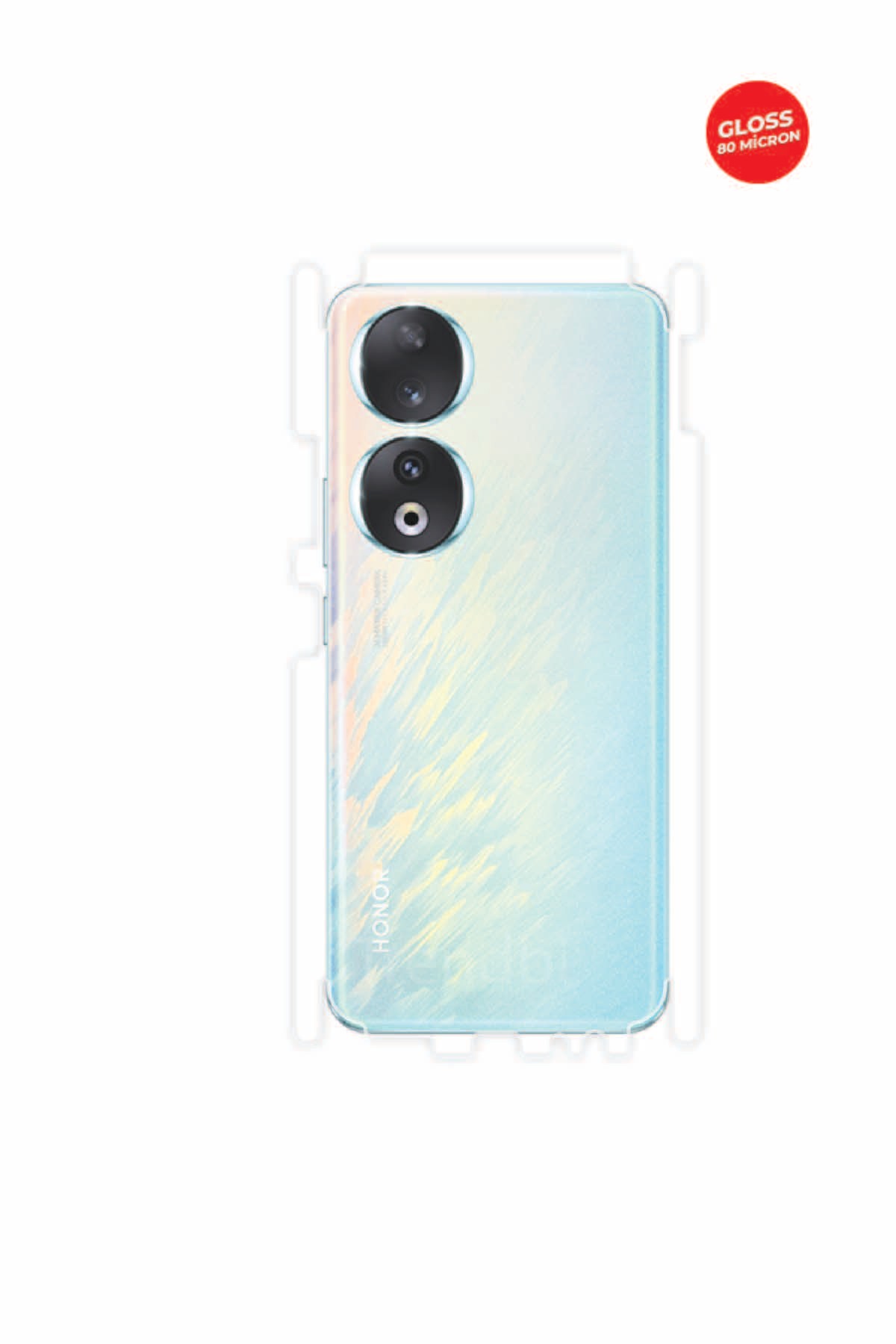 Honor 90 - Arka/Yan Koruyucu Parlak Şeffaf TPU Film (80 micron)