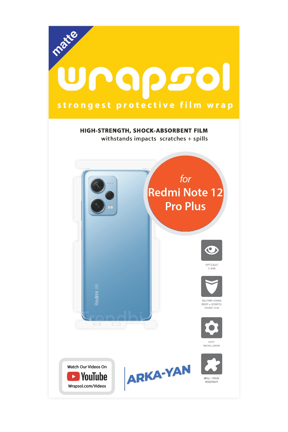 Xiaomi Redmi Note 12 Pro Plus - Arka/Yan Koruyucu Mat Şeffaf Poliüretan Film (150 micron)