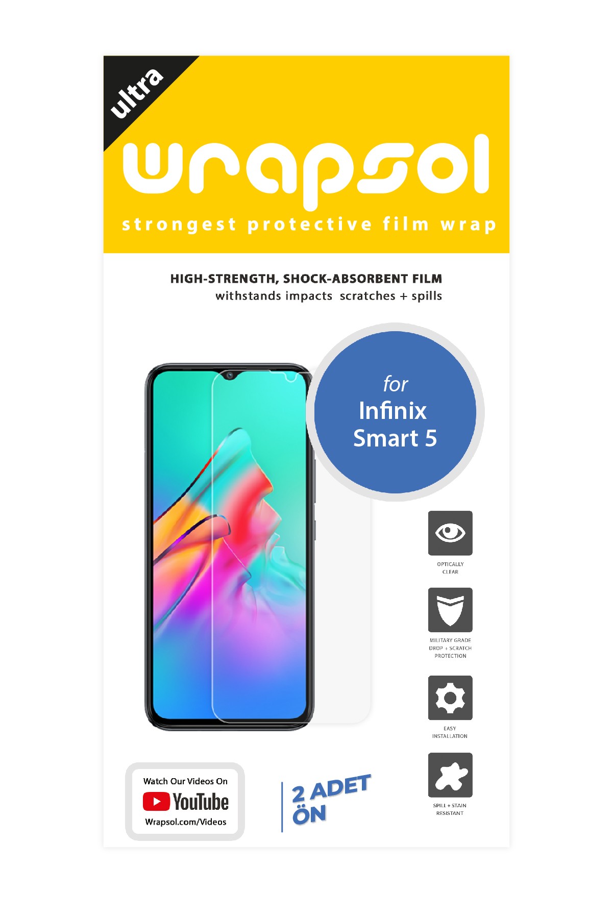 Infinix Smart 5 - Ekran Koruyucu Parlak Şeffaf Poliüretan Film (150 mikron)