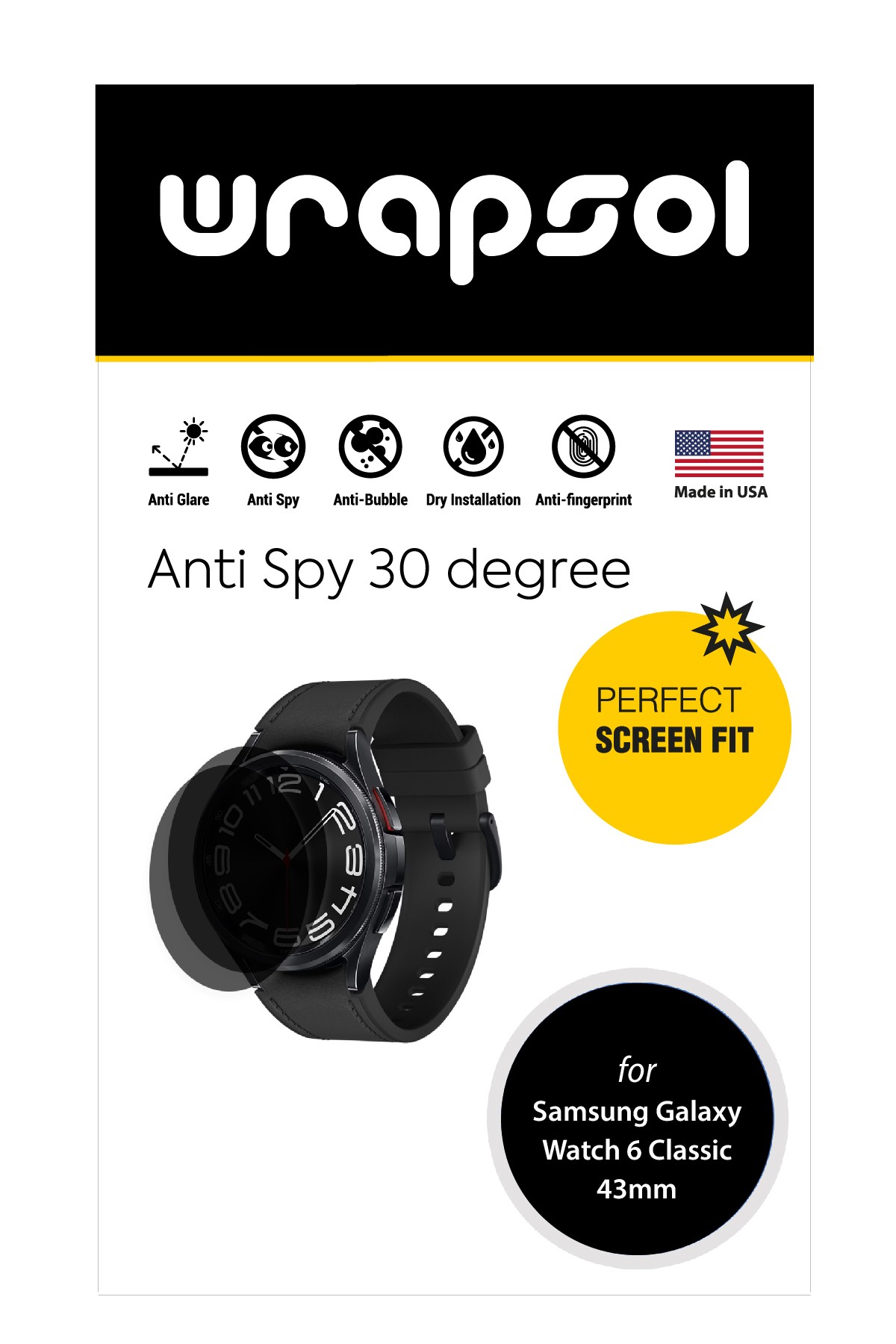 Samsung Galaxy Watch 6 Classic 43 mm - Mat Hayalet Ekran Koruyucu Film (120 micron)