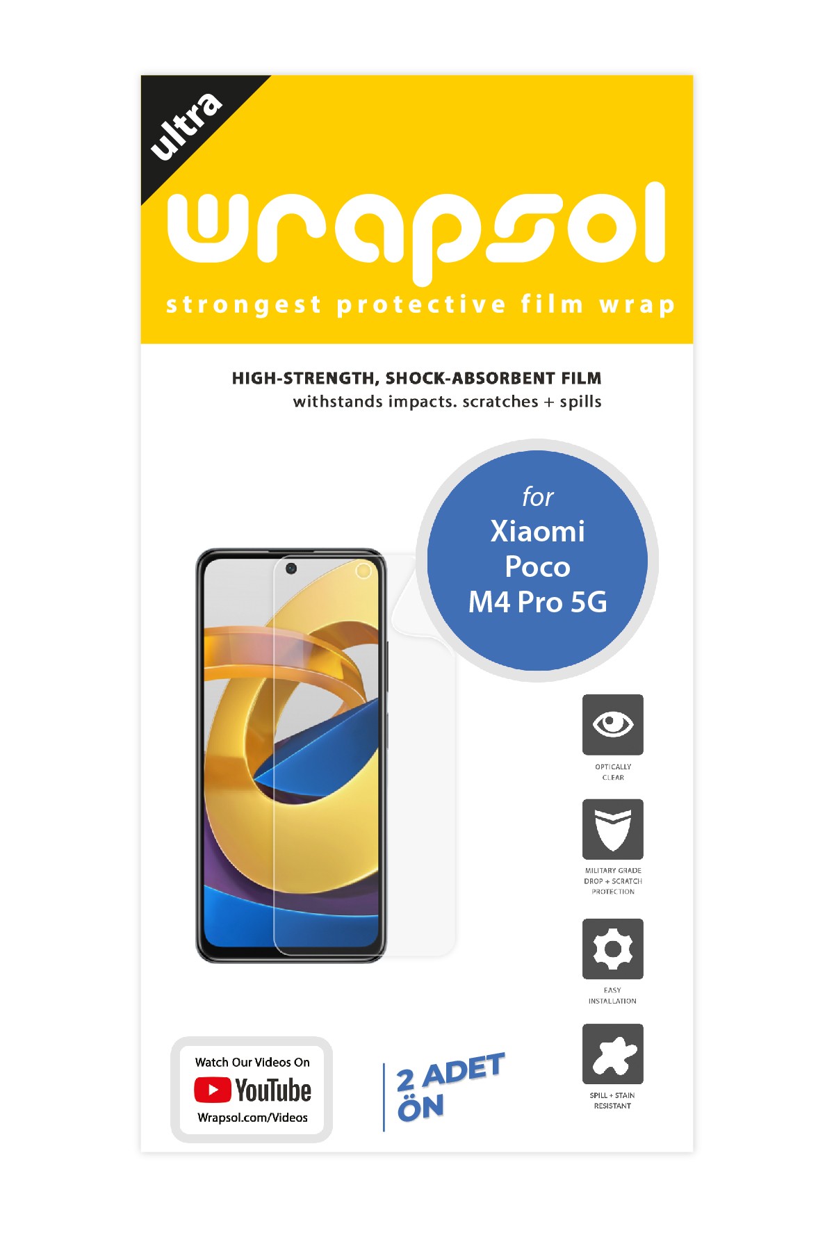 Xiaomi Poco X4 Pro 5G - Ekran Koruyucu Parlak Şeffaf Poliüretan Film (150 mikron)