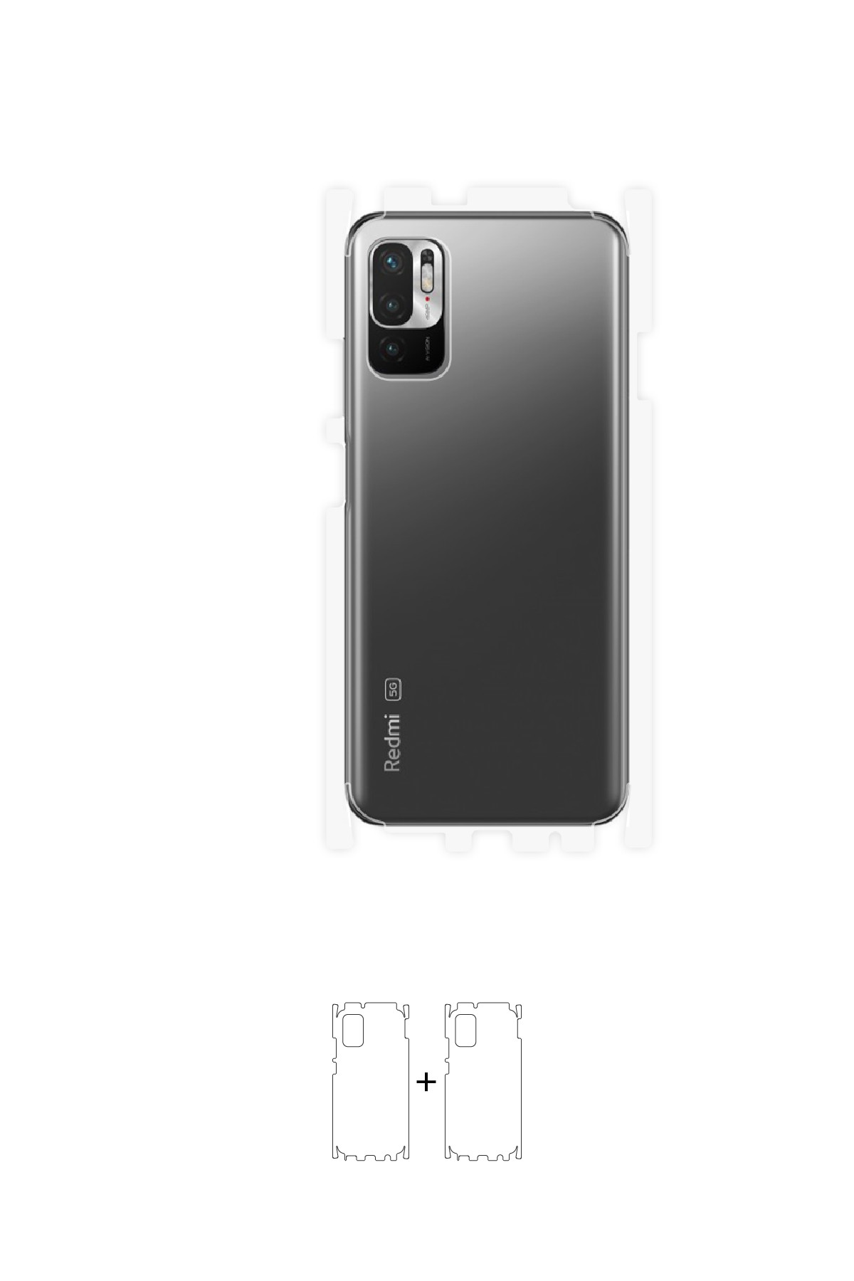 Xiaomi Redmi Note 10 5G - Arka/Yan Koruyucu Parlak Şeffaf Poliüretan Film (150 micron)