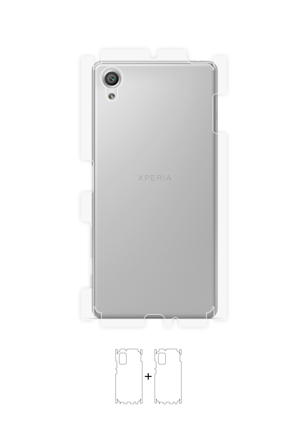 Sony Xperia X - Arka/Yan Koruyucu Parlak Şeffaf Poliüretan Film (150 micron)