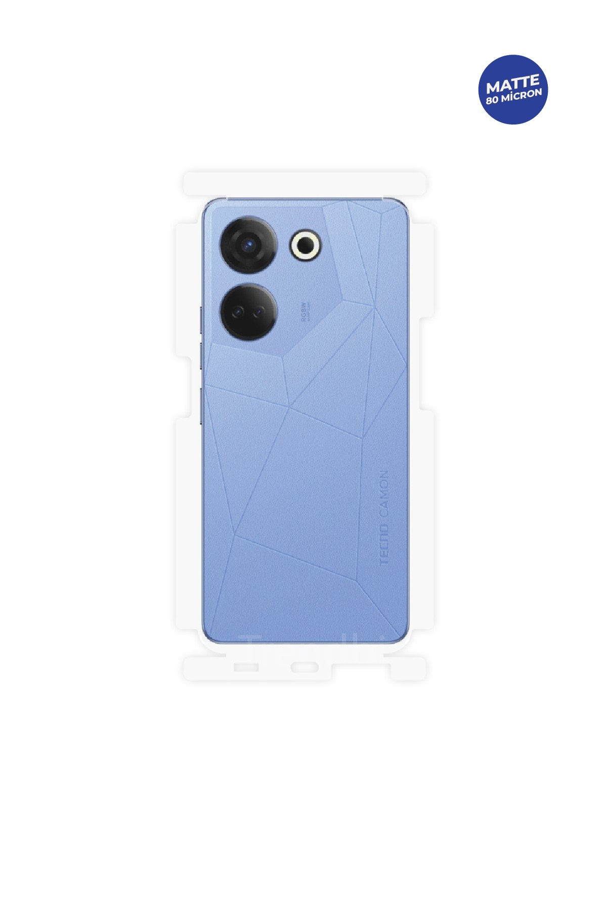 Tecno Camon 20 Pro - Arka/Yan Koruyucu Mat TPU Film (80 micron)