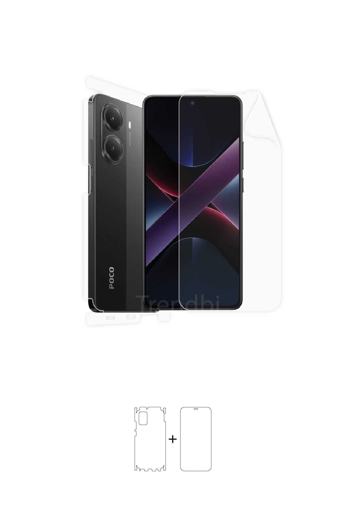 Xiaomi Poco X7 Pro - Fullbody Koruyucu Parlak Şeffaf Poliüretan Film (150 micron)