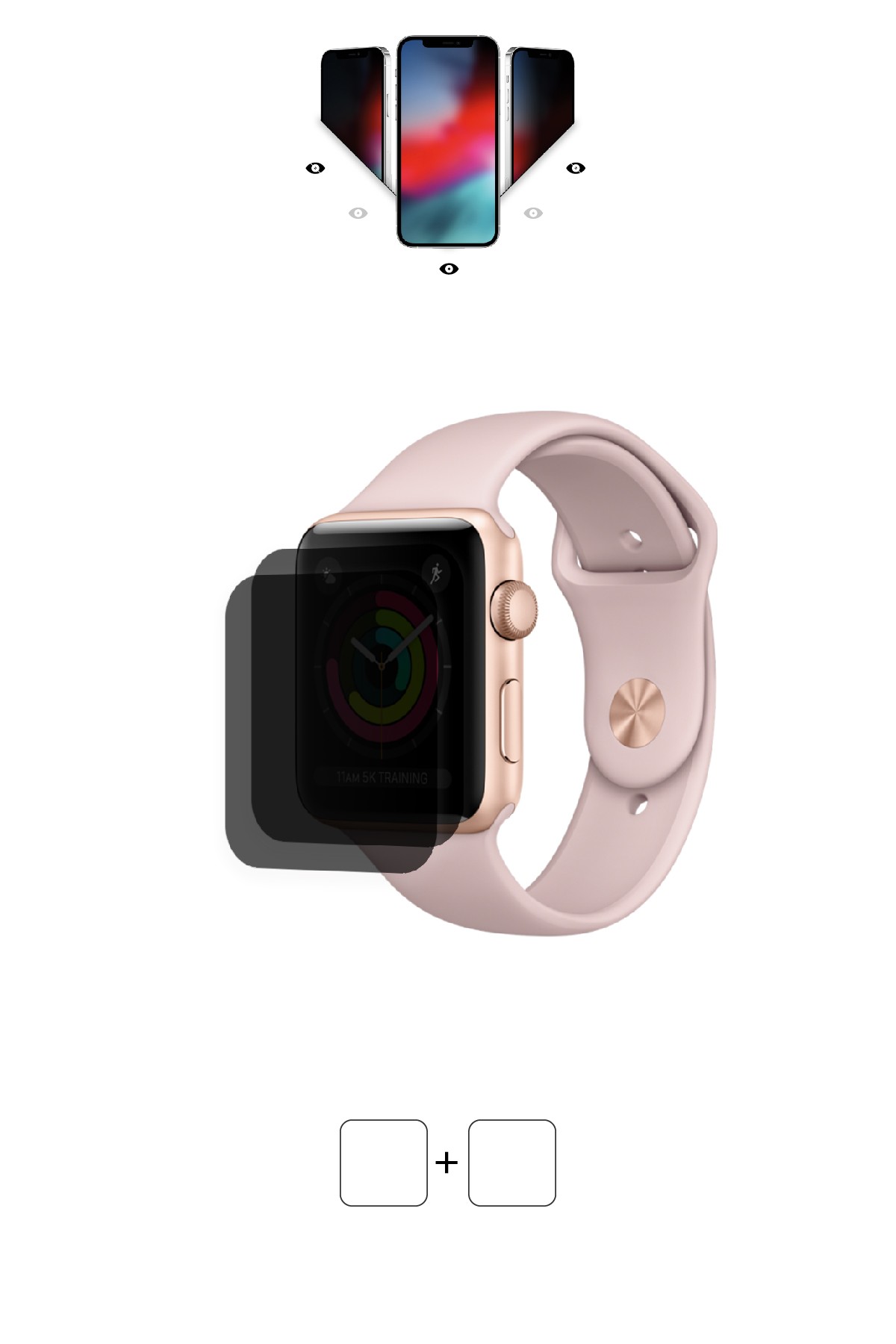 Apple Watch Series 3 GPS 42 mm - Mat Hayalet Ekran Koruyucu Film (120 micron)
