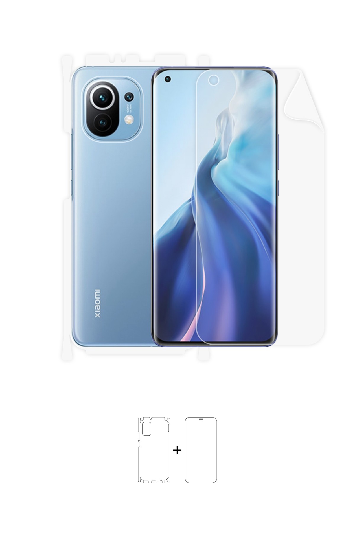 Xiaomi Mi 11 - Fullbody Koruyucu Parlak Şeffaf Poliüretan Film (150 micron)