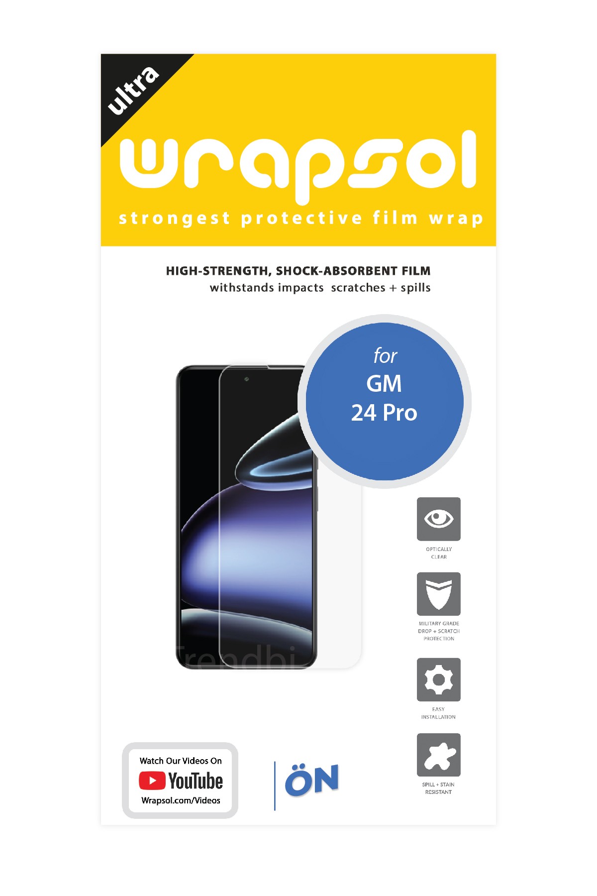 General Mobile GM 24 Pro - Ekran Koruyucu Parlak Şeffaf Poliüretan Film (150 mikron)