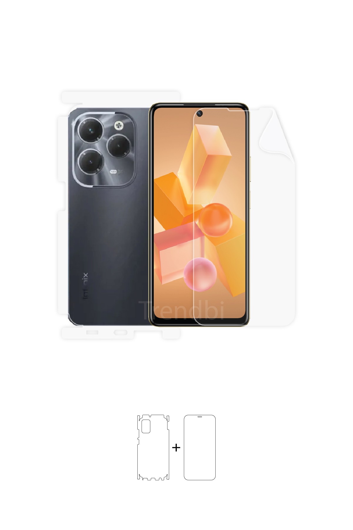 Infinix Hot 40 Pro - Fullbody Koruyucu Parlak Şeffaf Poliüretan Film (150 micron)