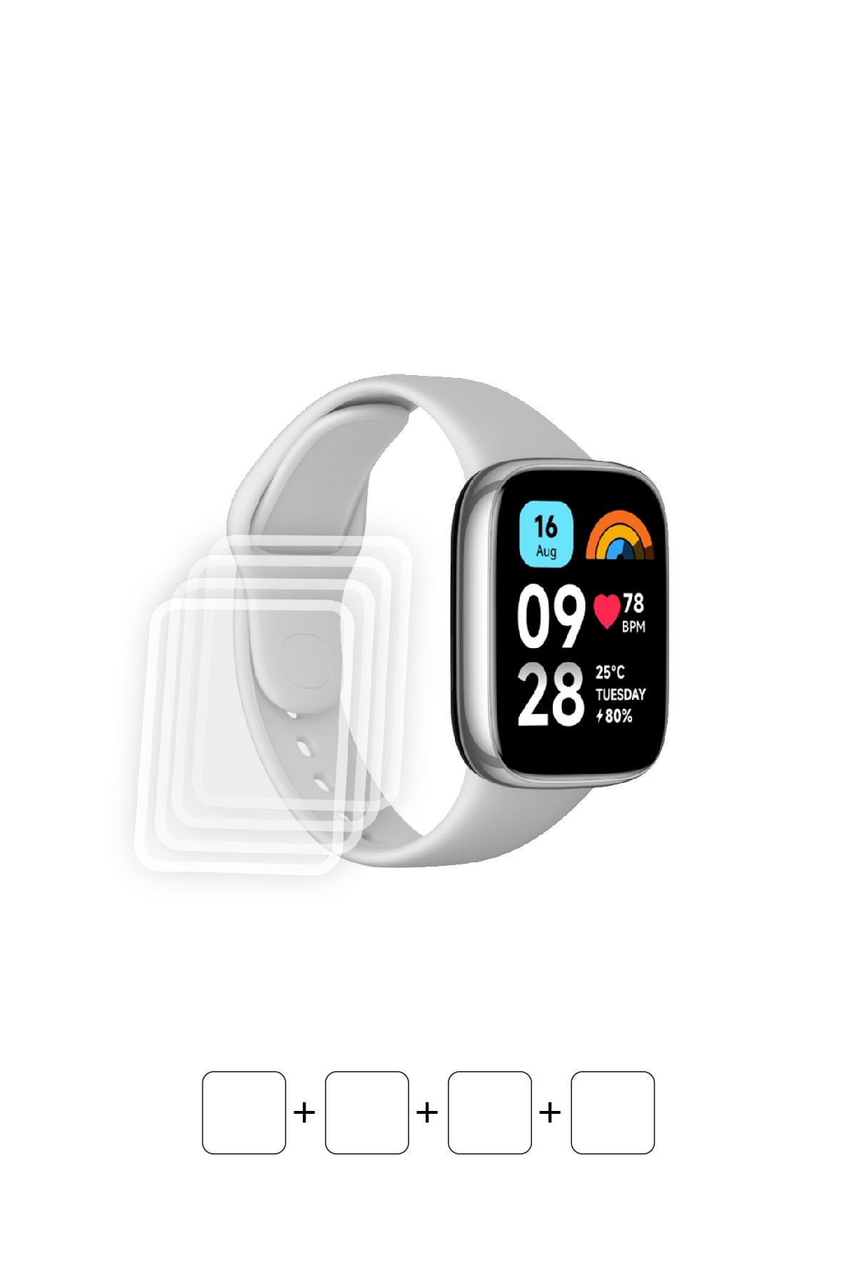 Xiaomi Redmi Watch 3 Active - Ekran Koruyucu Parlak Şeffaf Poliüretan Film (150 mikron)