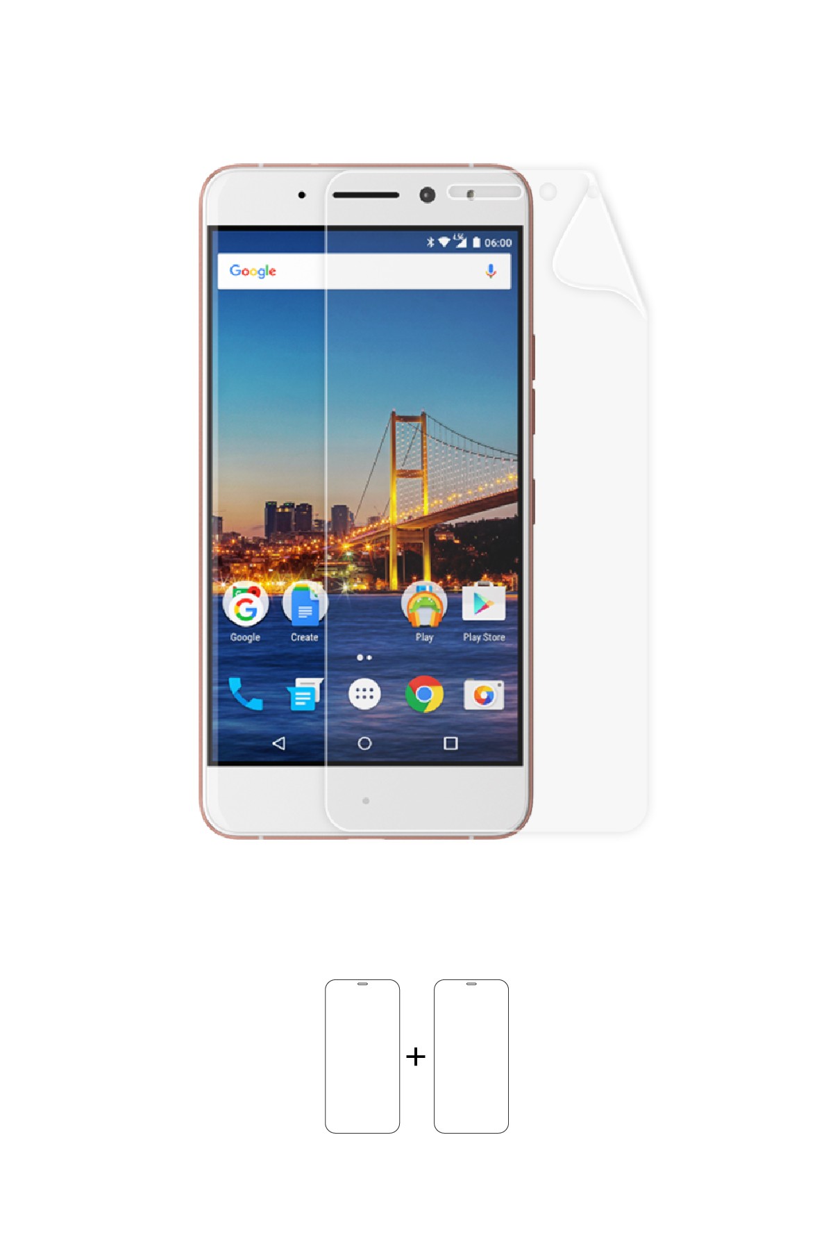 General Mobile GM 5 Plus - Ekran Koruyucu Parlak Şeffaf Poliüretan Film (150 mikron)