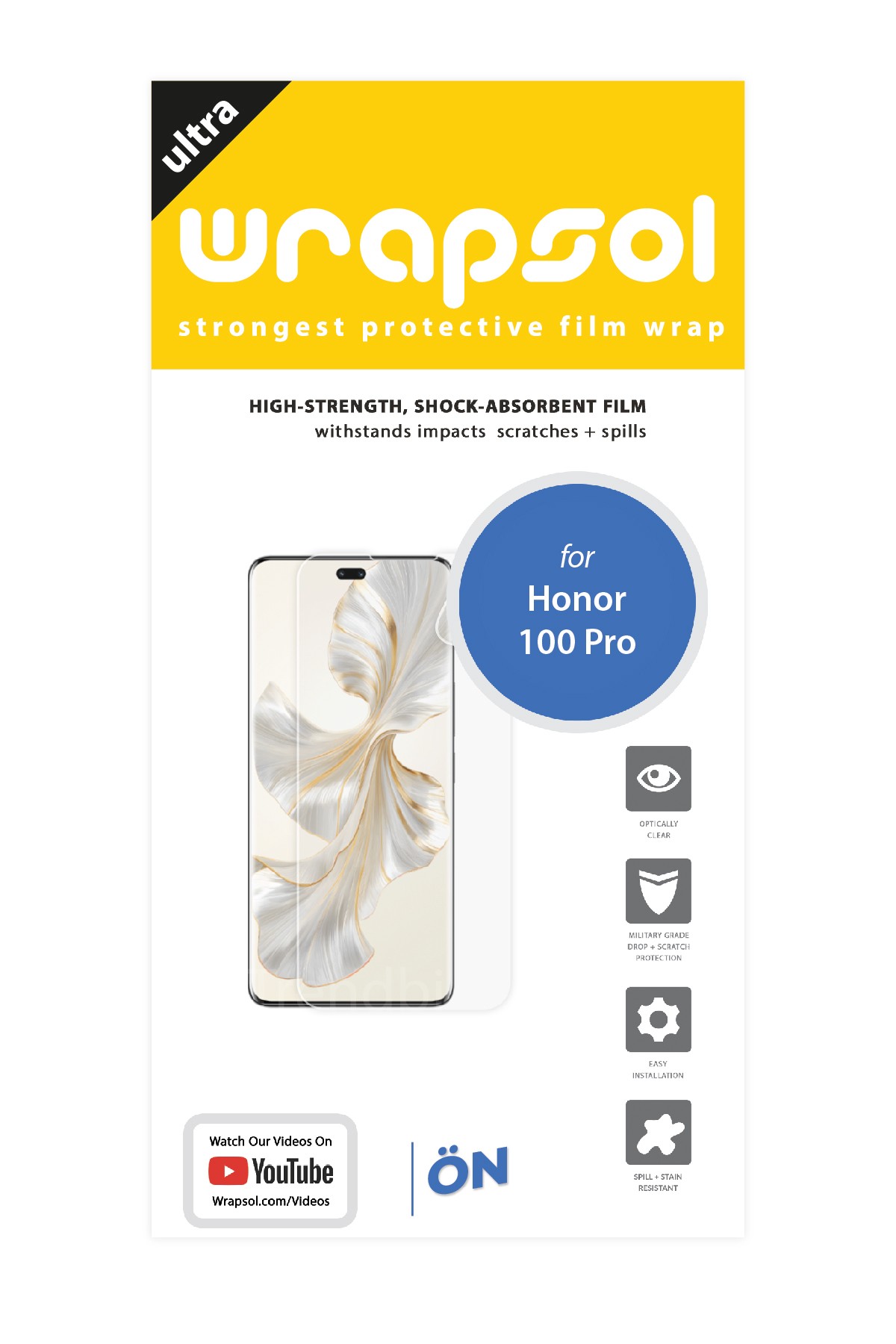 Honor 100 Pro - Ekran Koruyucu Parlak Şeffaf Poliüretan Film (150 mikron)
