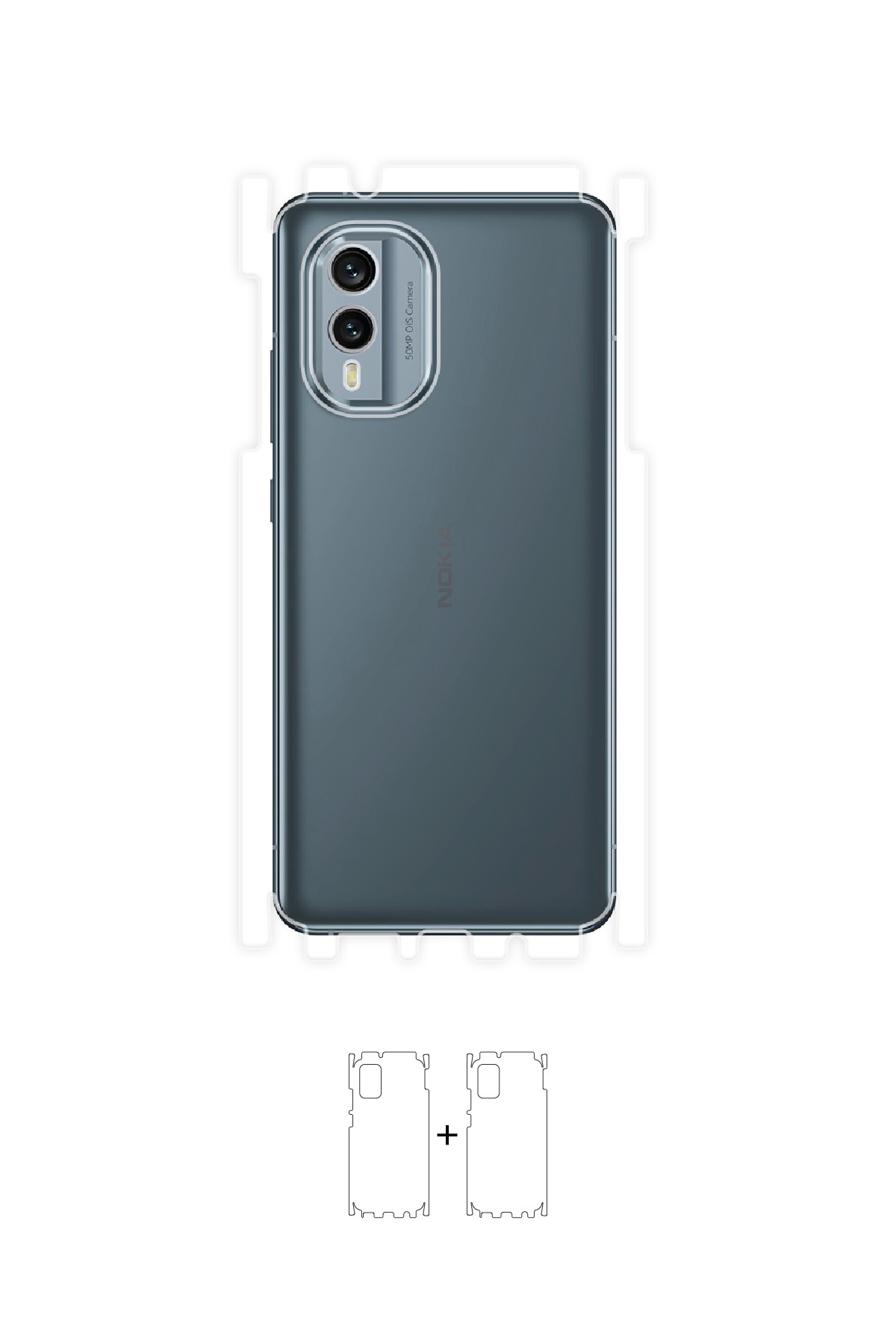 Nokia X30 5G - Arka/Yan Koruyucu Parlak Şeffaf Poliüretan Film (150 micron)