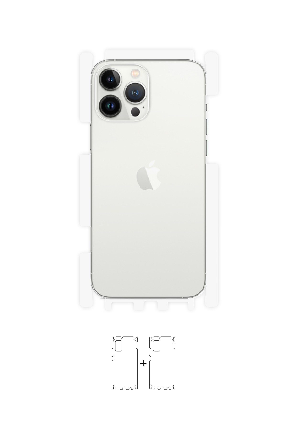 iPhone 13 Pro - Arka/Yan Koruyucu Parlak Şeffaf Poliüretan Film (150 micron)