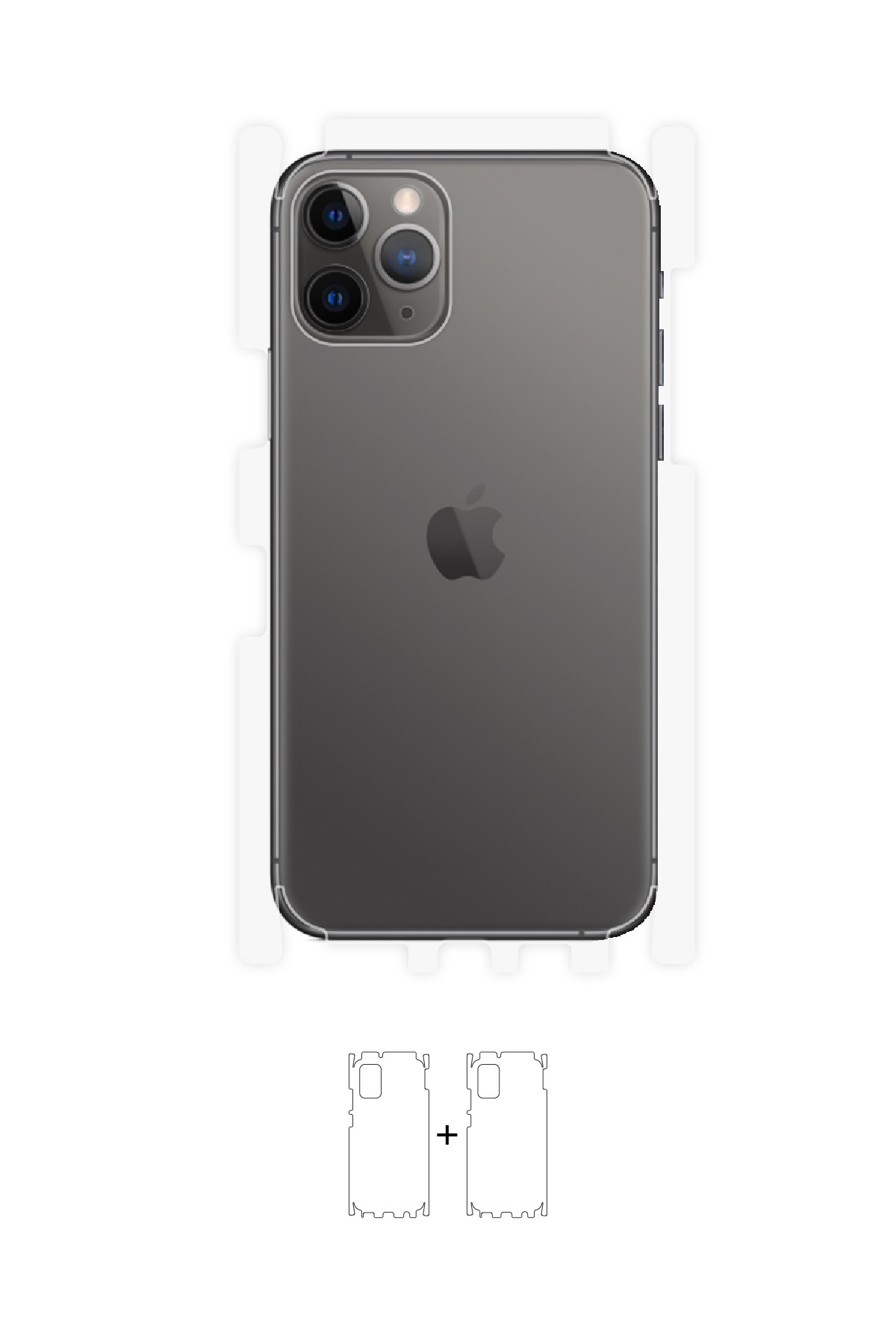 iPhone 11 Pro - Arka/Yan Koruyucu Parlak Şeffaf Poliüretan Film (150 micron)