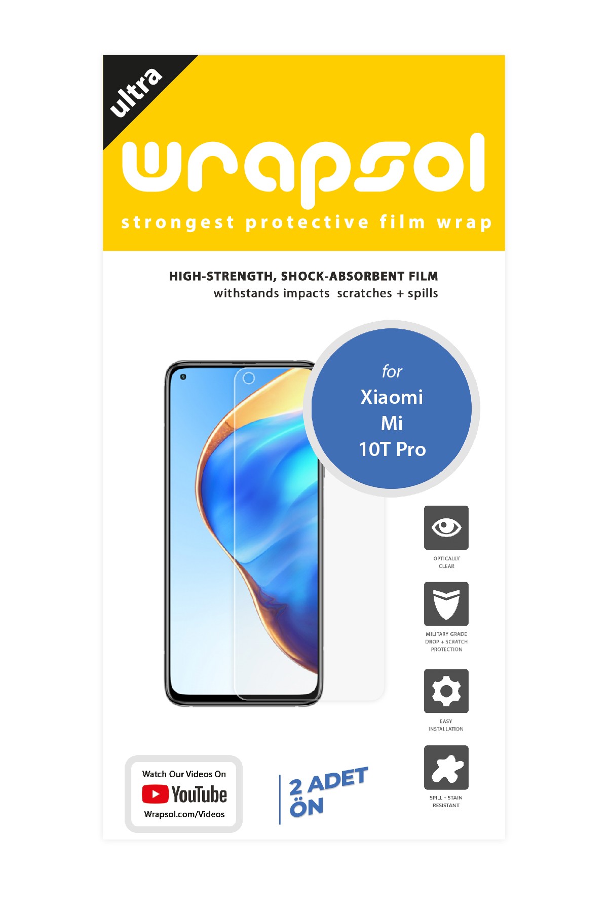 Xiaomi Mi 10T Pro - Ekran Koruyucu Parlak Şeffaf Poliüretan Film (150 mikron)