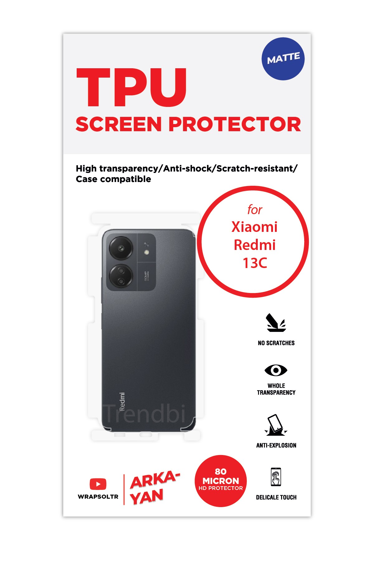 Arka/Yan Koruyucu Mat TPU Film (80 micron)