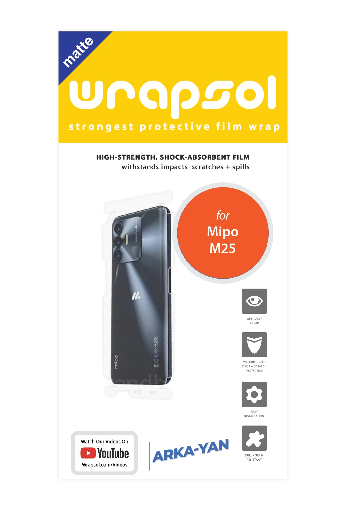 Mipo M25 - Arka/Yan Koruyucu Mat Şeffaf Poliüretan Film (150 micron)