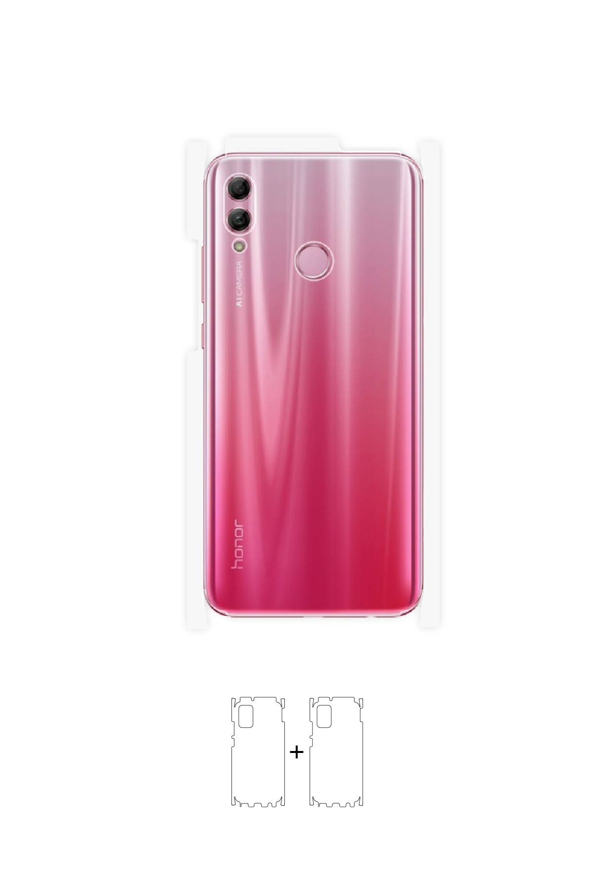 Honor 10 Lite - Arka/Yan Koruyucu Parlak Şeffaf Poliüretan Film (150 micron)